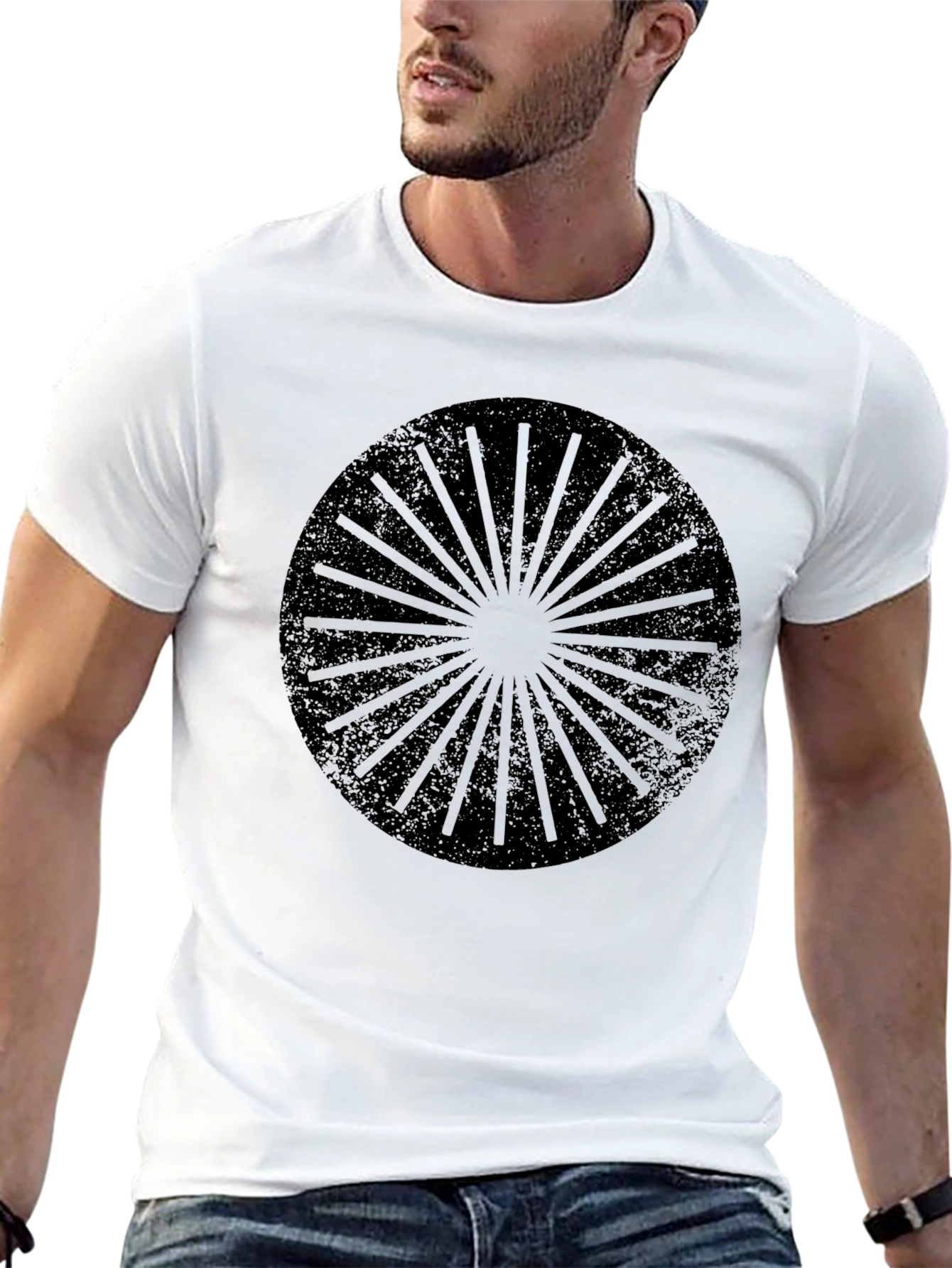 Black Graphic Print Men's Black T-Shirt view 13