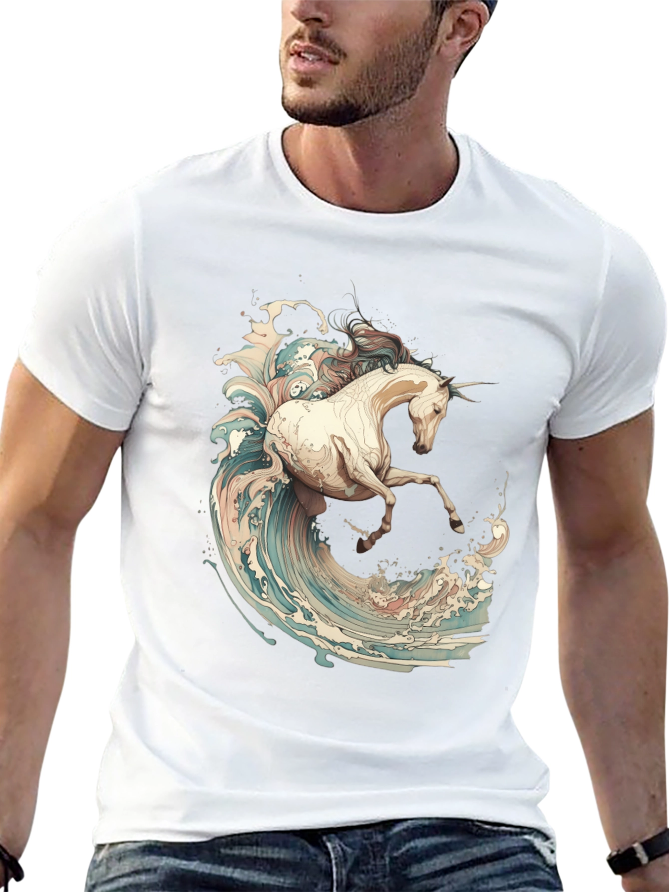 Unicorn Wave Rider Graphic T-Shirt - 13