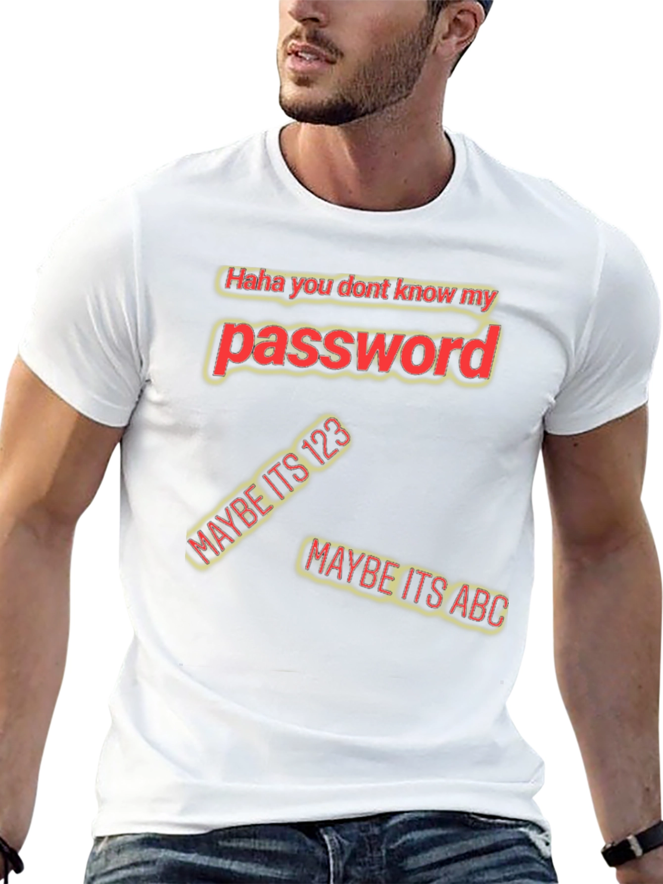 Black Password Humor Black T-Shirt - 'Haha You Don't Know My Password' view 13