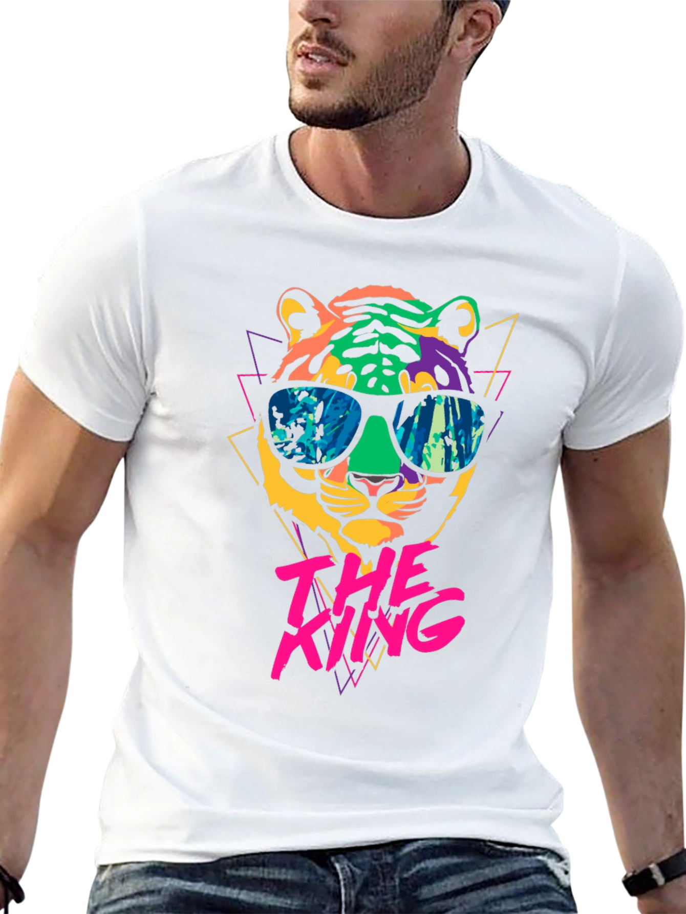 Black Cool Tiger Graphic Tee - The King view 13