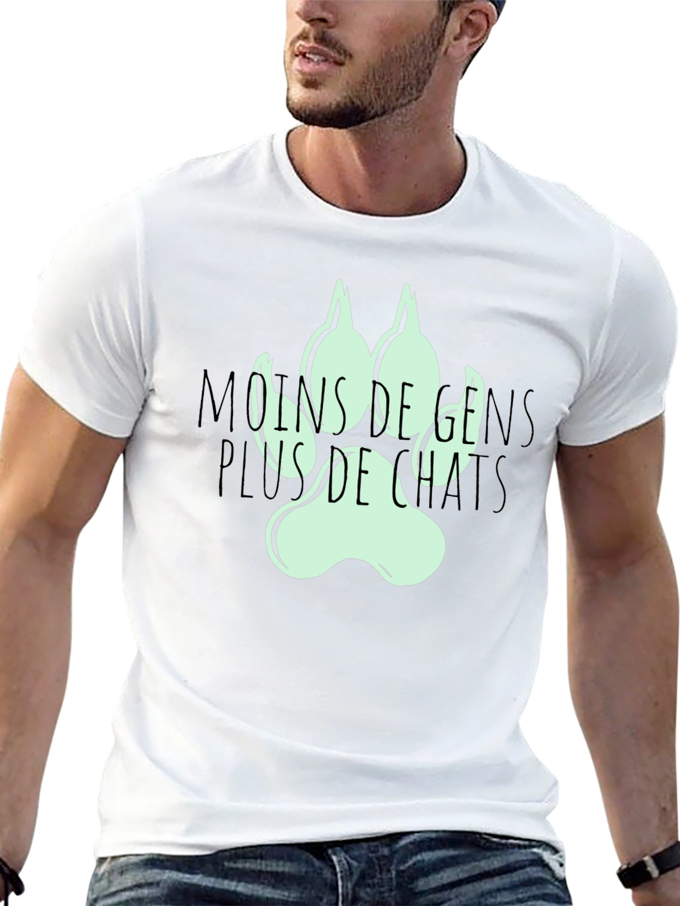 Black Mins De Gens Plus De Chats Black T-Shirt view 13