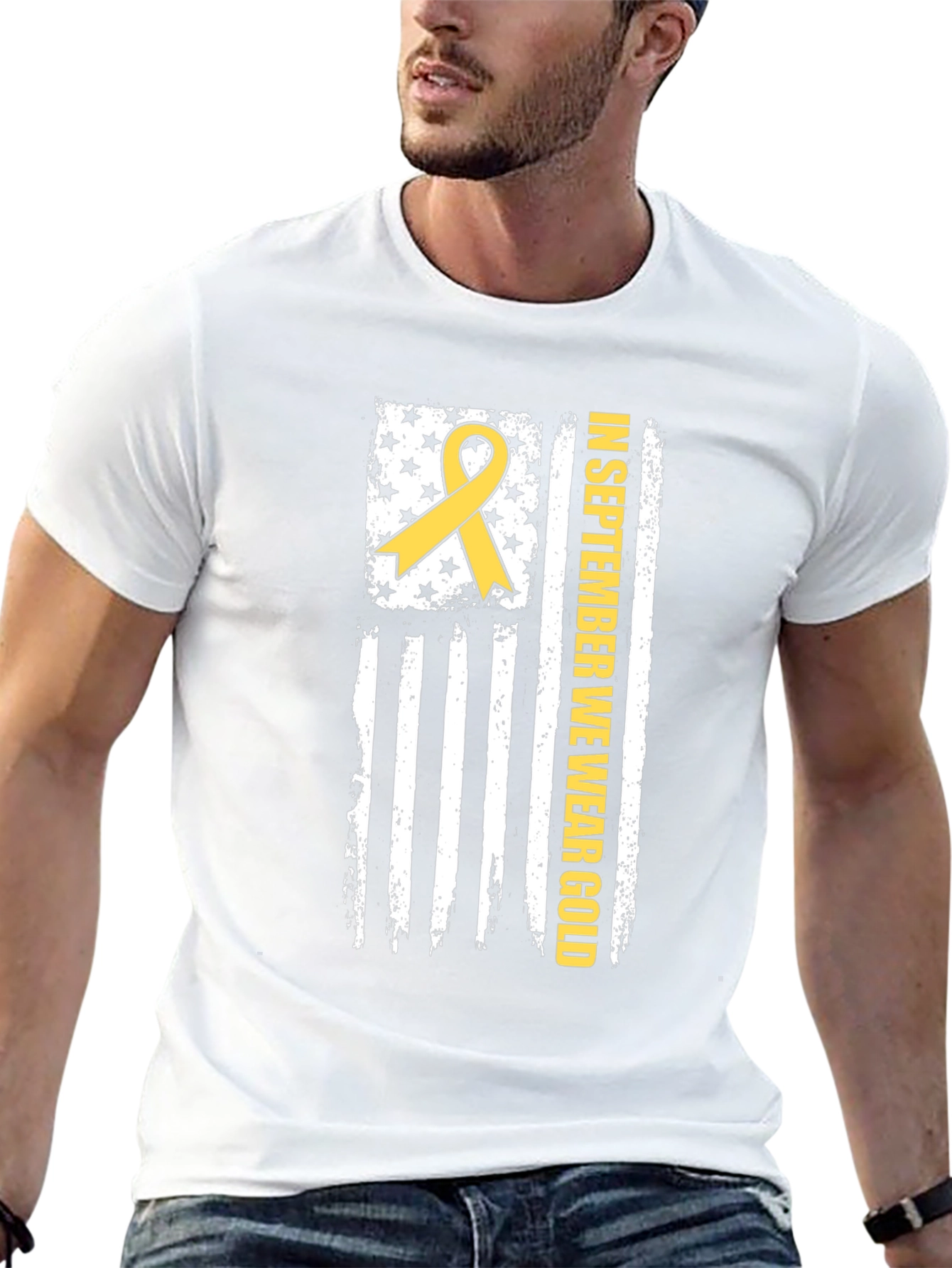 September Childhood Cancer Awareness Gold Ribbon T-Shirt - 13