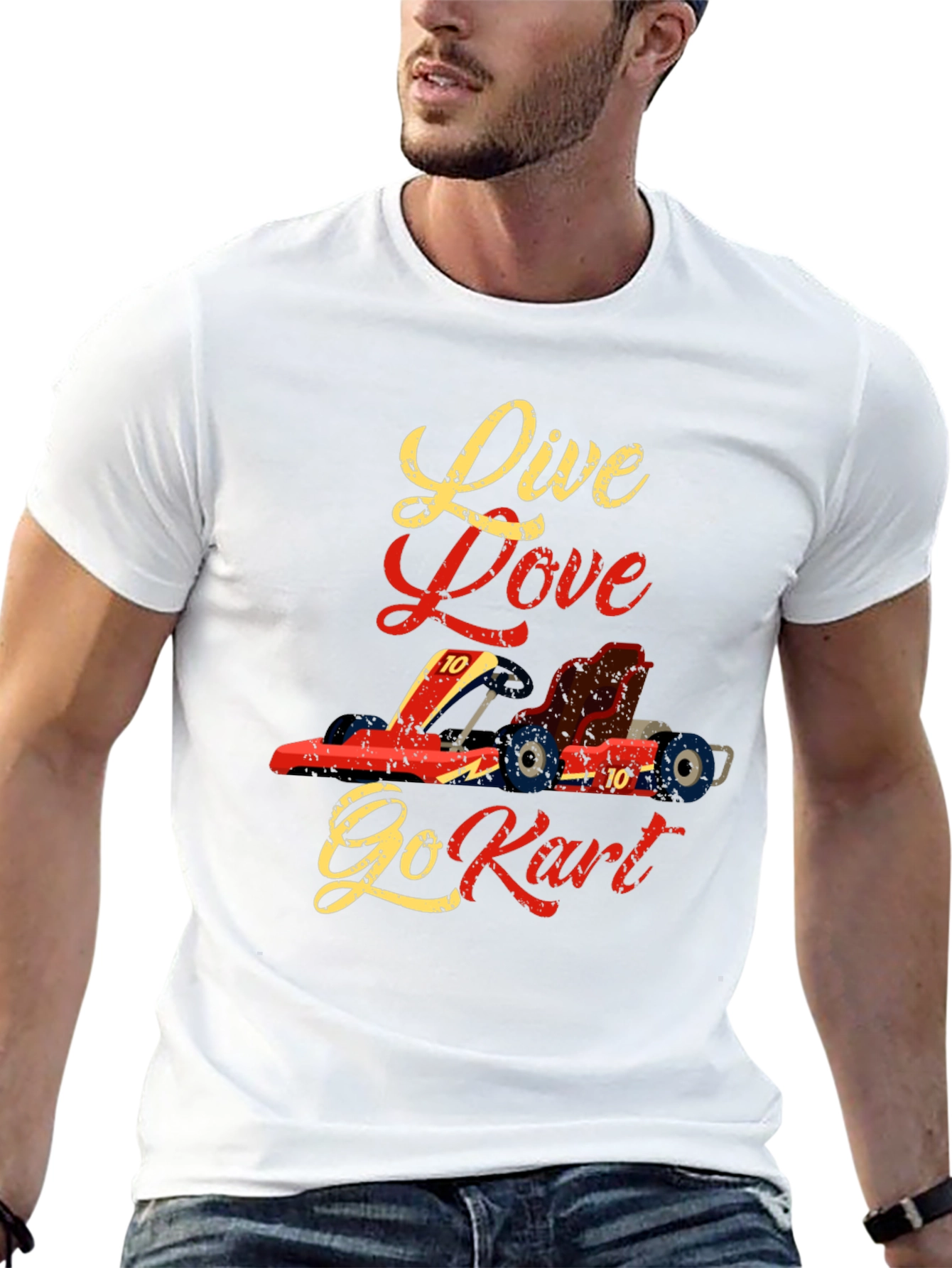 Black Live Love Go Kart T-Shirt view 13