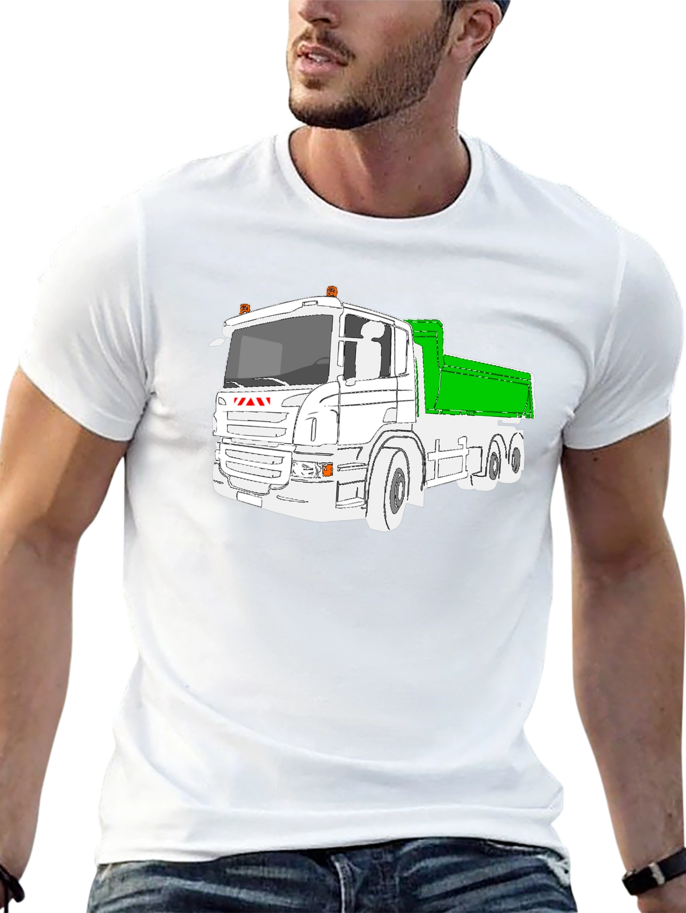 Black Truck Graphic T-Shirt - Black Heavy Duty Vehicle Tee view 13