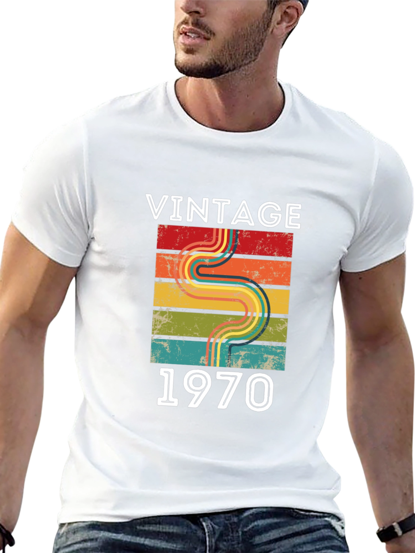 Black Vintage 1970 Retro Style T-Shirt view 13