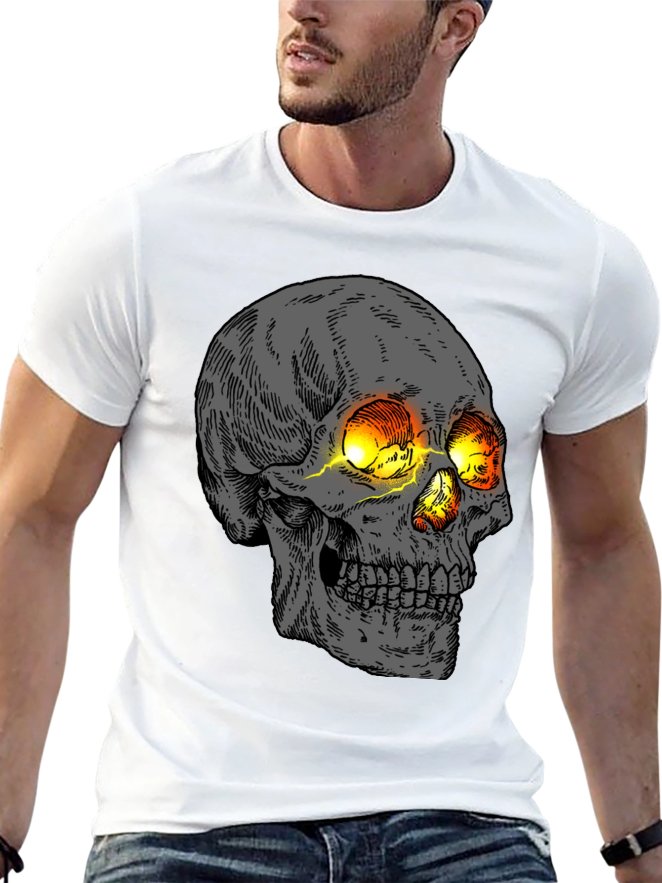 Skull Graphic T-Shirt - Men's Black Tee with Striking Design - 13