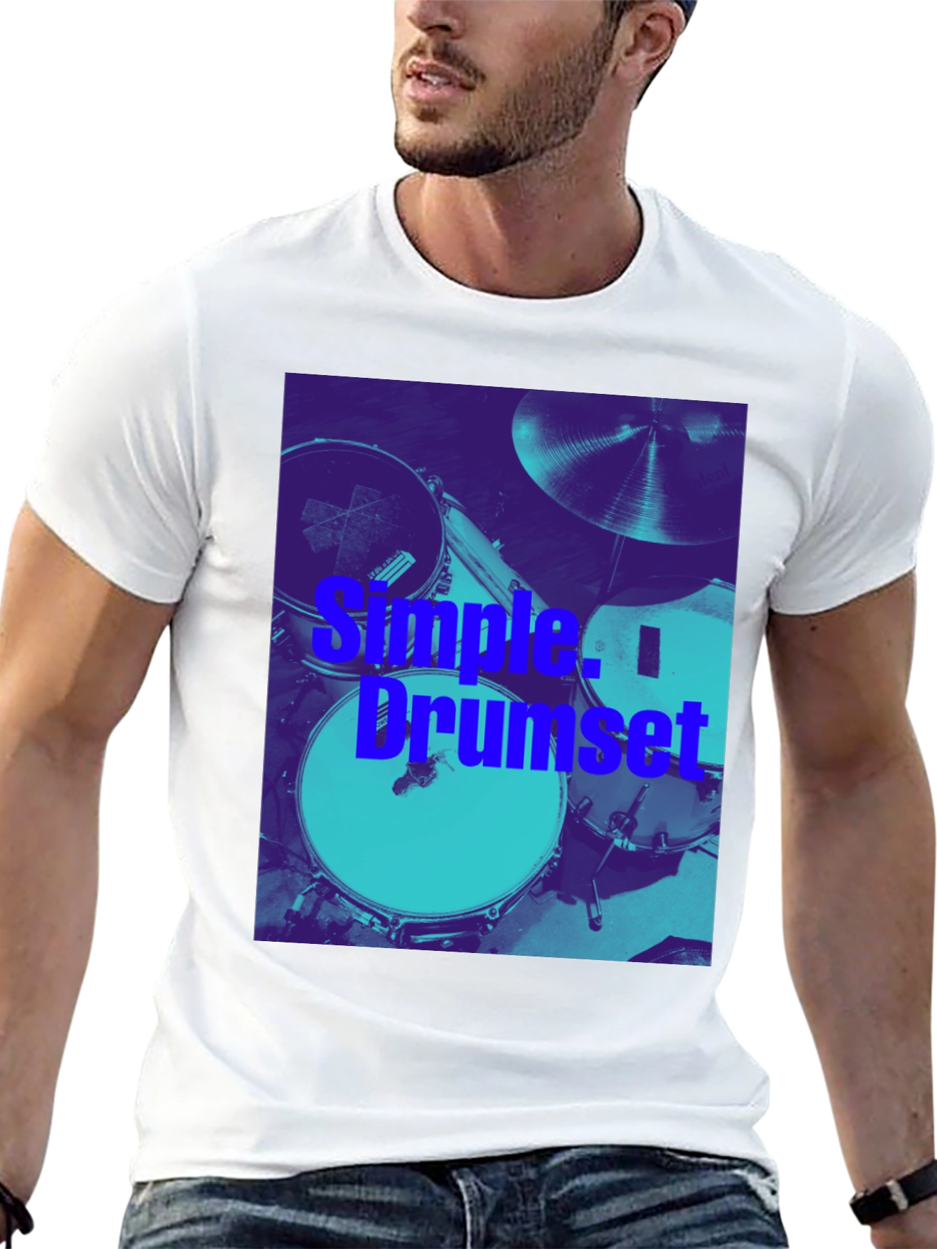 Simple Drumset Graphic Tee - Musician's Style - 13