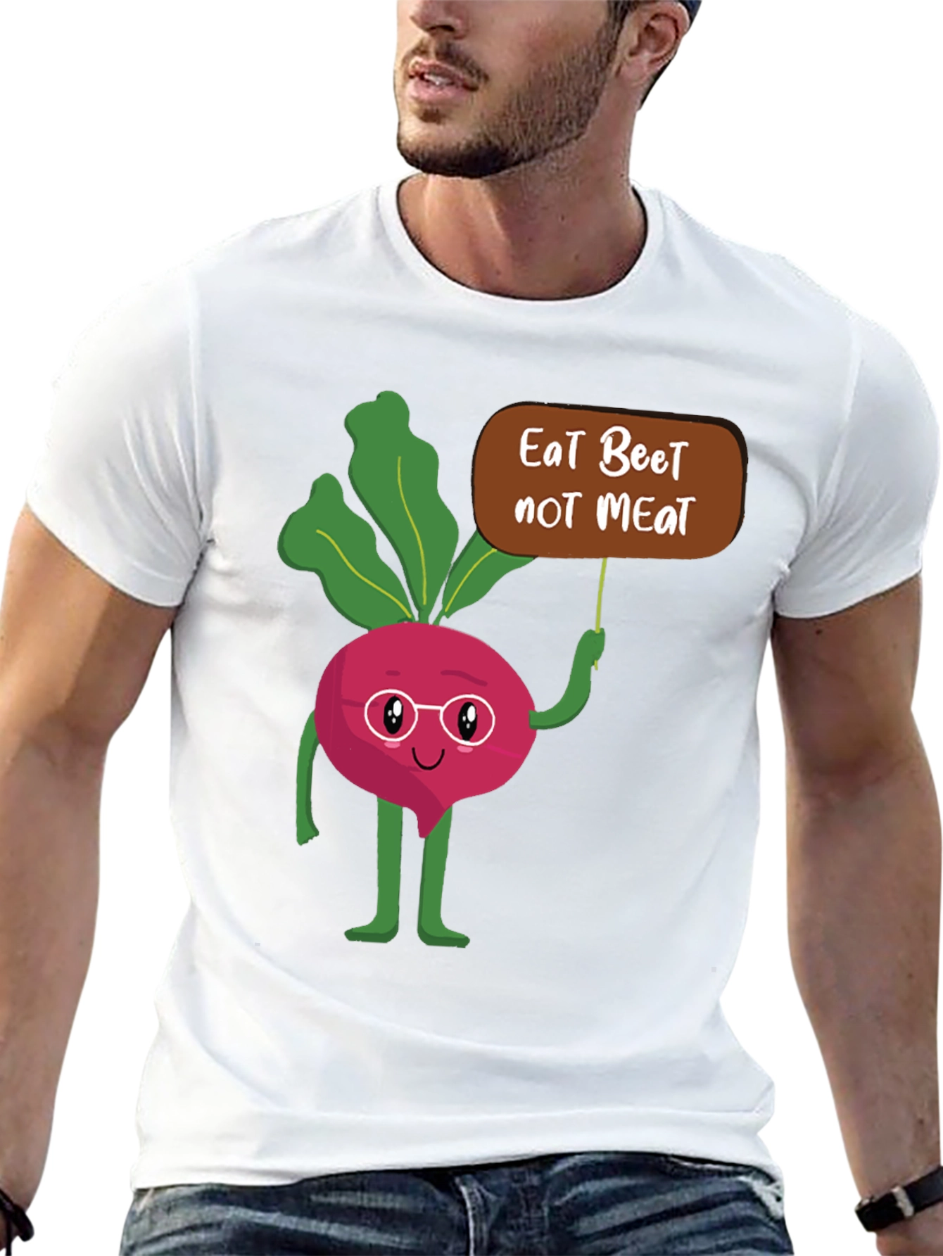 Black Eat Beet Not Meat Graphic T-Shirt view 13