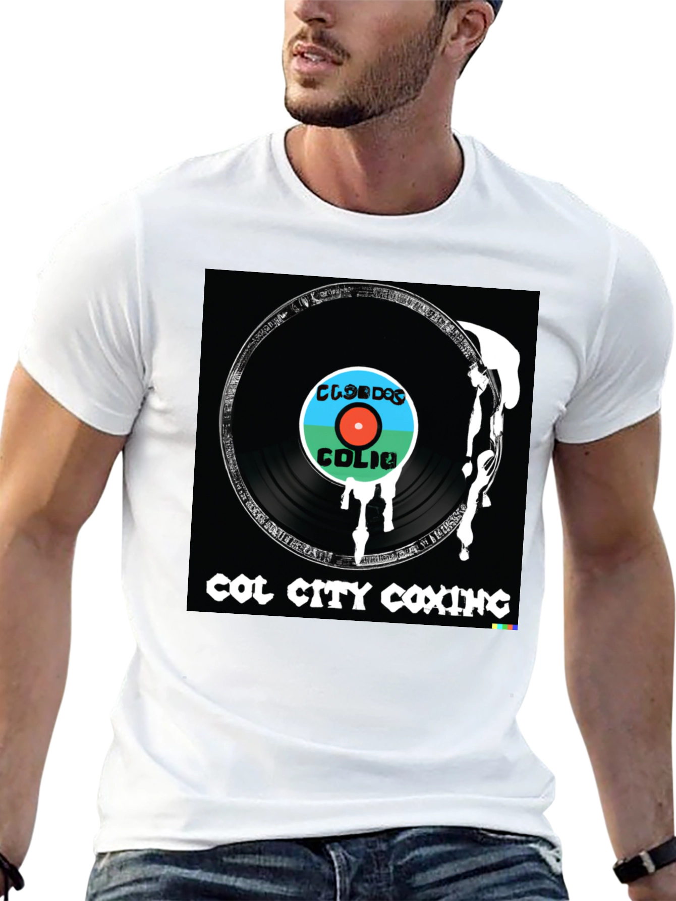 Black Col City Coxing Record Design Black T-Shirt view 13