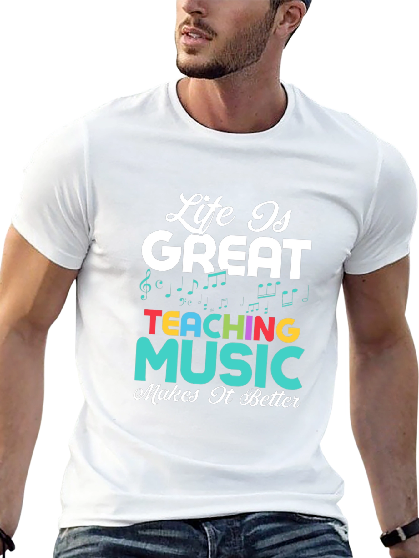 Black Life is Great Teaching Music Makes It Better T-Shirt view 13