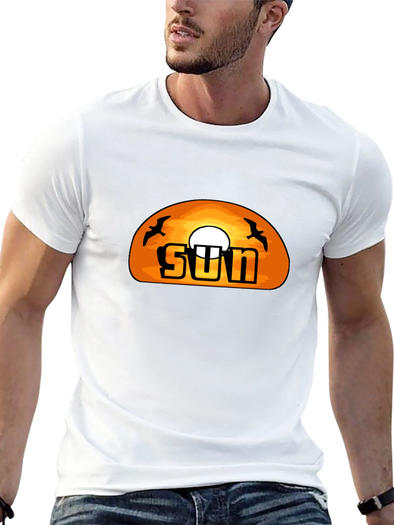 Black Sunset Graphic T-Shirt -  Cool Black Tee view 13