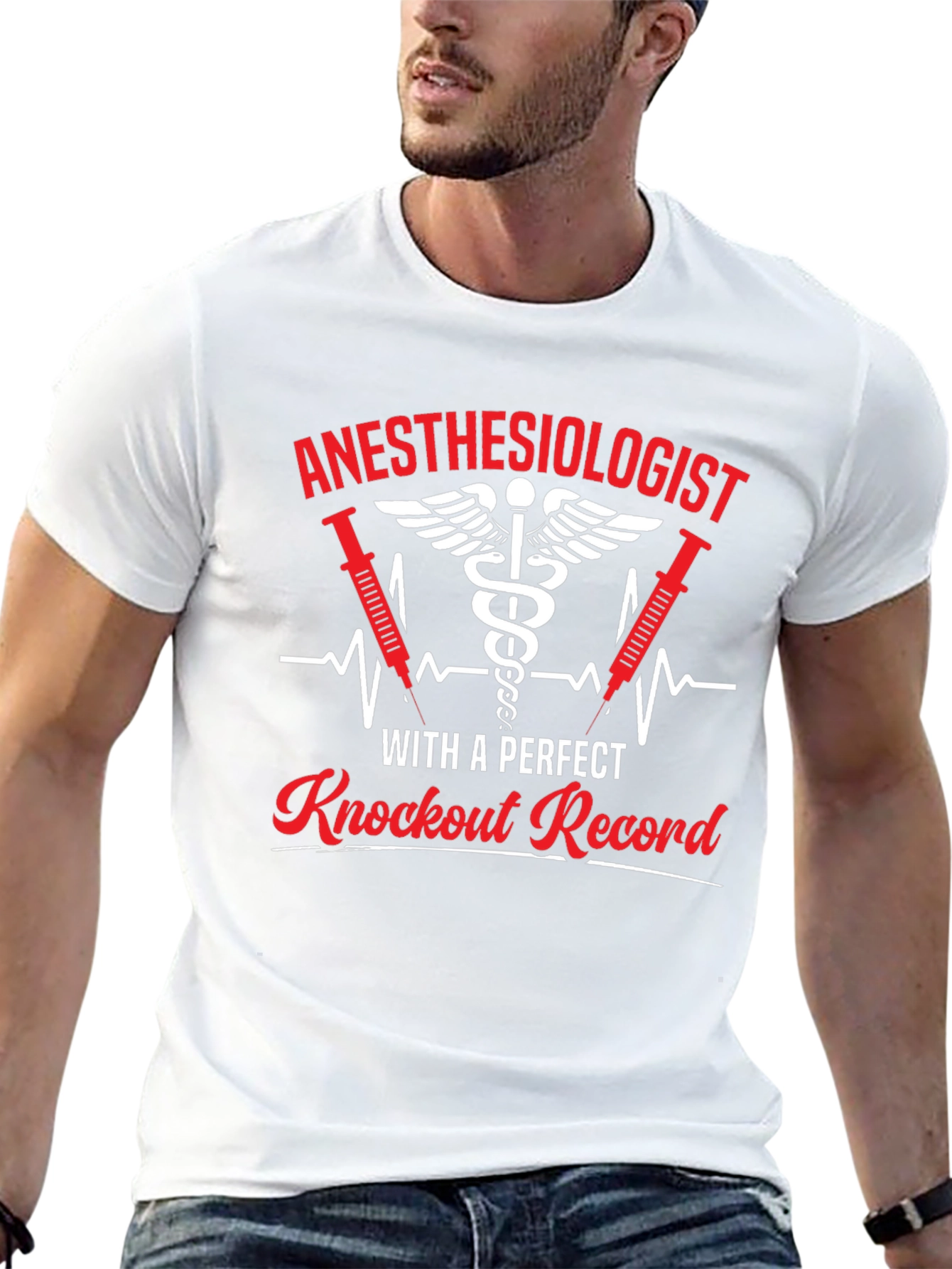 Black Anesthesiologist Knockout Record T-Shirt view 13
