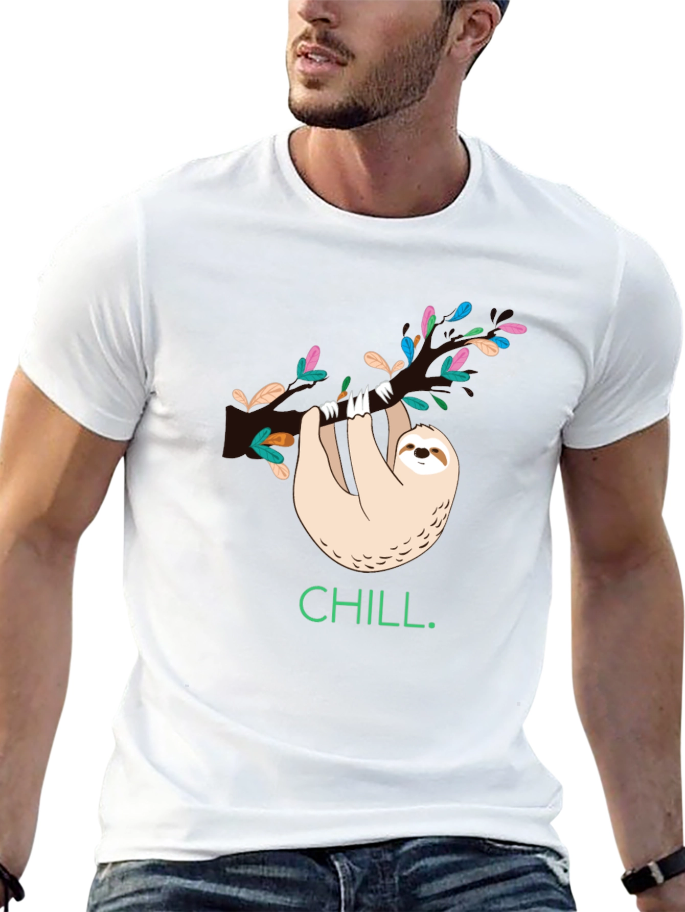Black Chill Sloth Graphic T-Shirt - Relaxed & Stylish Tee view 13