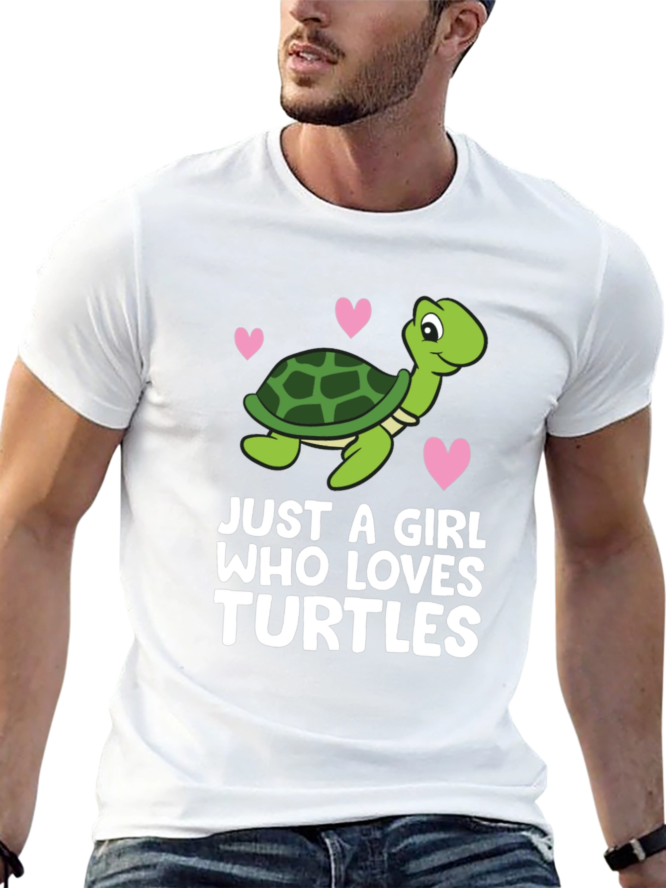 Black Cute Turtle Lover Tee - "Just A Girl Who Loves Turtles" view 13