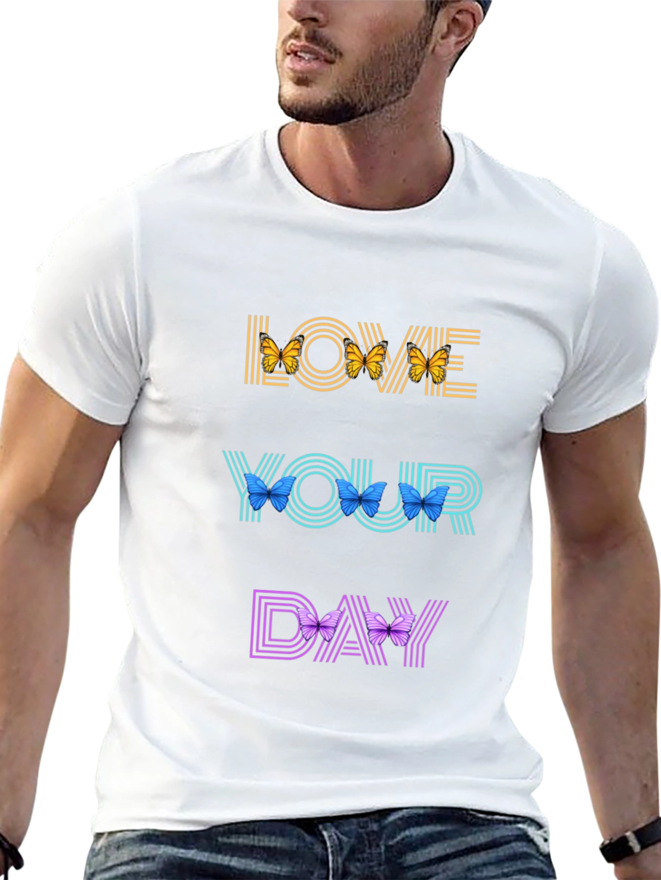 Black Love Your Day Butterfly T-Shirt view 13