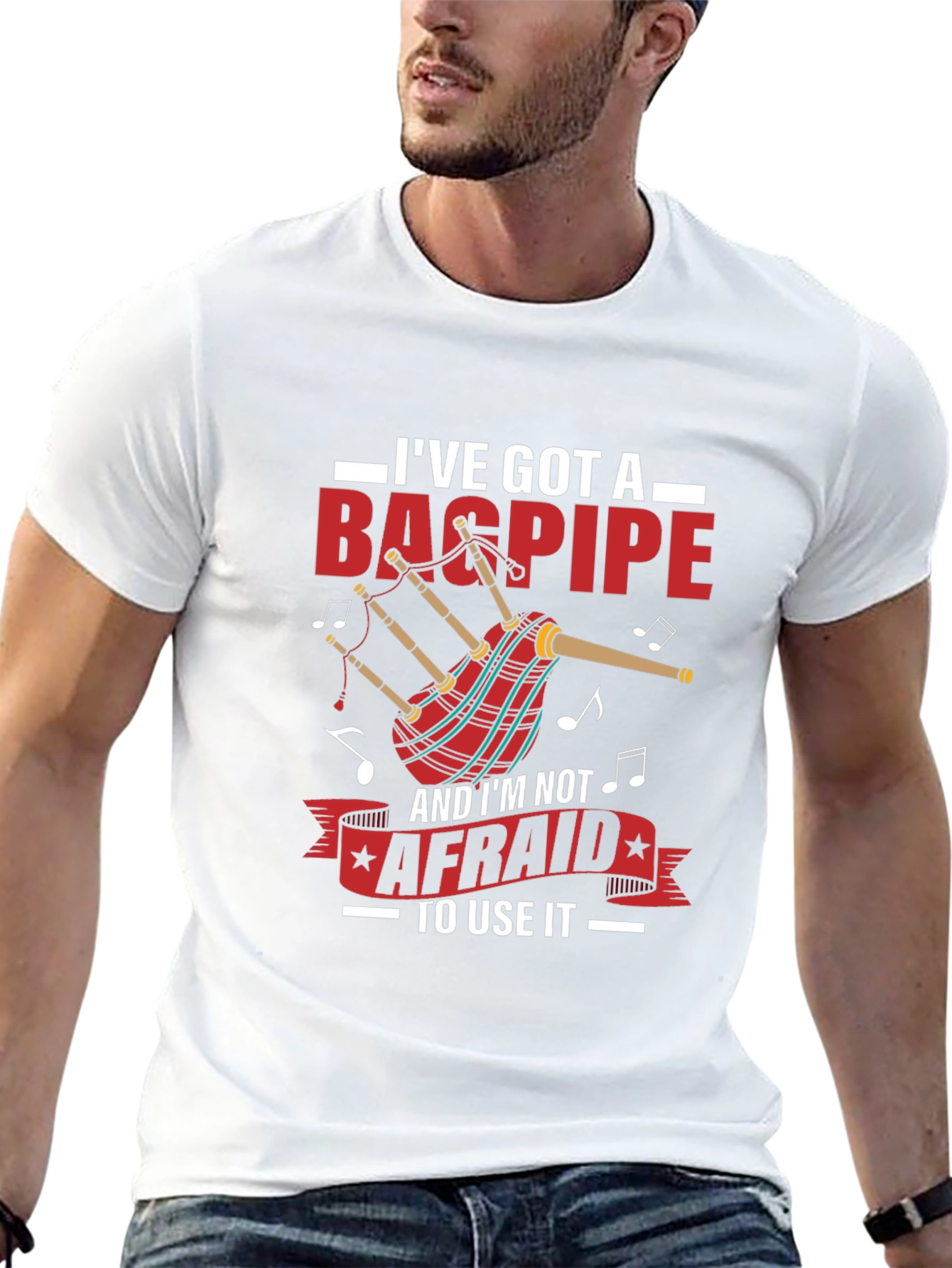 Black Bagpipe T-Shirt - I've Got A Bagpipe view 13