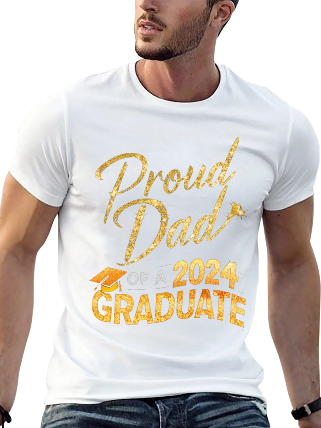 Black Proud Dad of a 2024 Graduate T-Shirt view 13