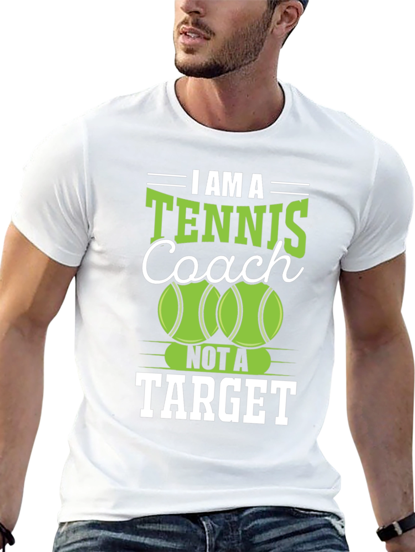 Black Tennis Coach T-Shirt - I Am A Tennis Coach, Not a Target view 13