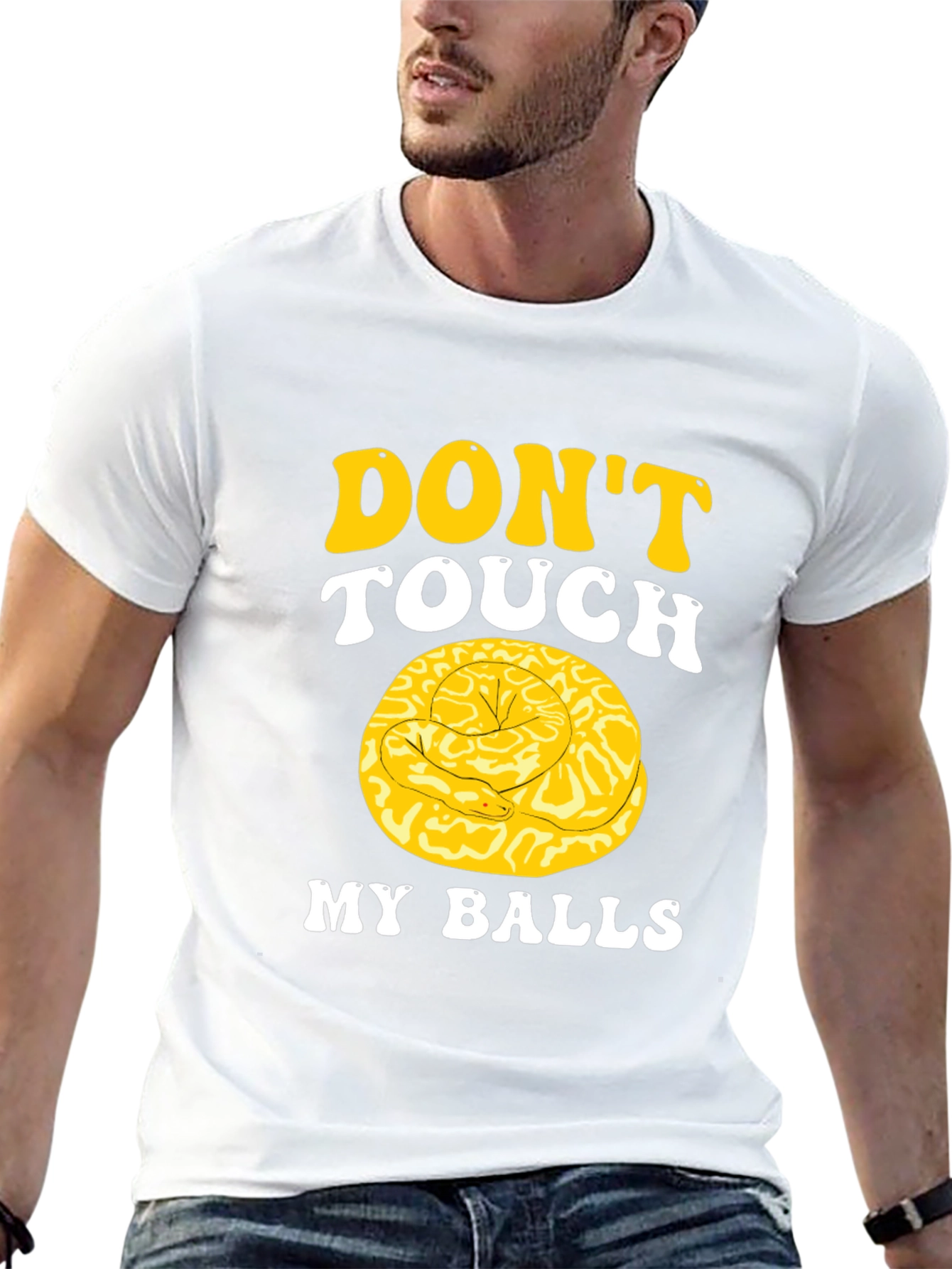 Black Don't Touch My Balls Funny Snake T-Shirt view 13