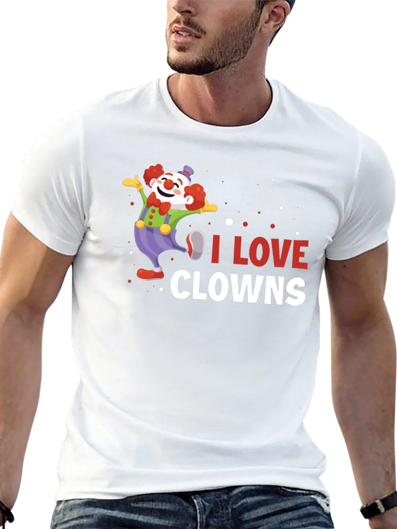 Black I Love Clowns Graphic Tee - Black Cotton T-Shirt view 13
