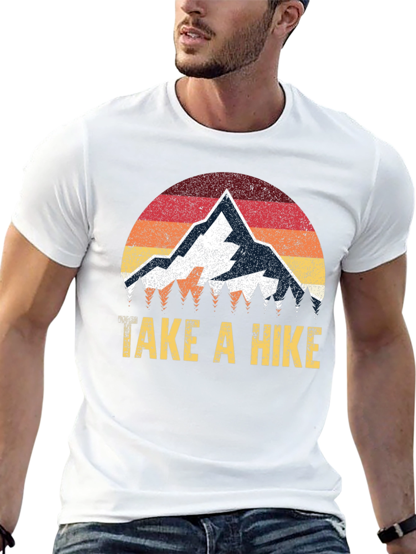 Black Take a Hike Graphic Tee - Retro Mountain Design view 13