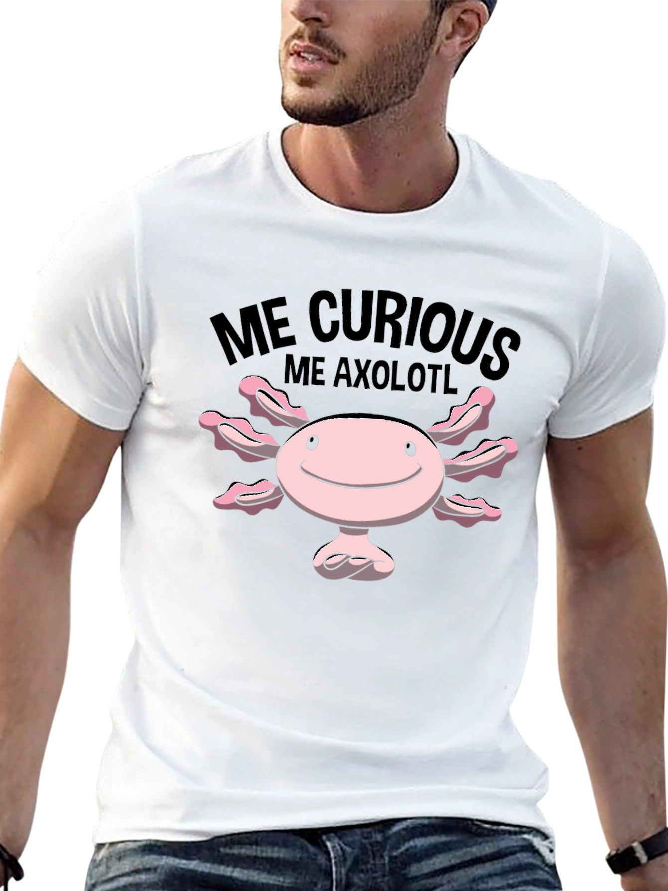 Black Me Curious Me Axolotl Graphic Tee - Black view 13
