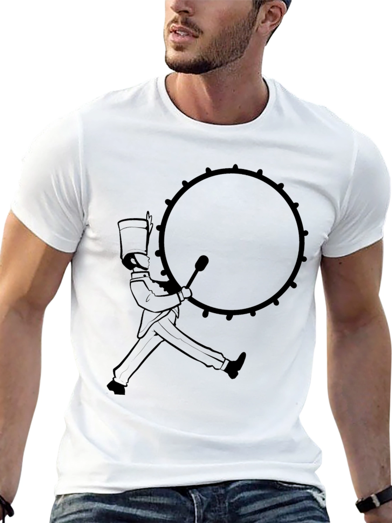 Black Marching Band Drummer T-Shirt view 13