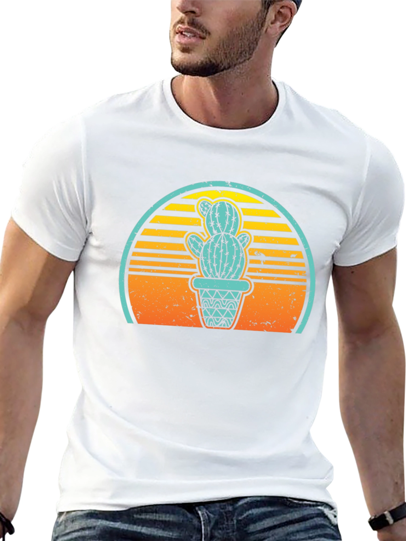 Cactus Sunset T-Shirt - Retro Desert Style - 13