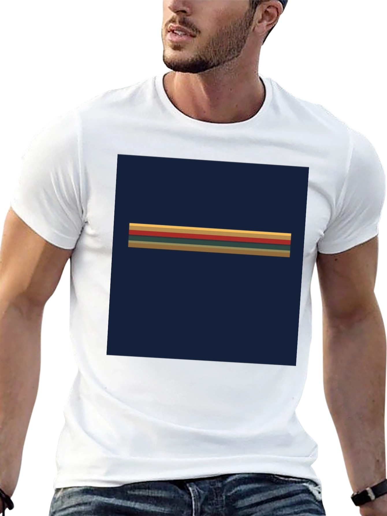 Black Retro Stripe Graphic Tee - Dr. Who Inspired view 13