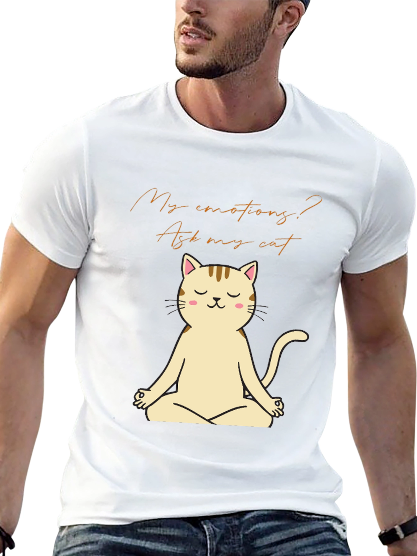 Black Meditating Cat T-Shirt - Ask My Cat view 13