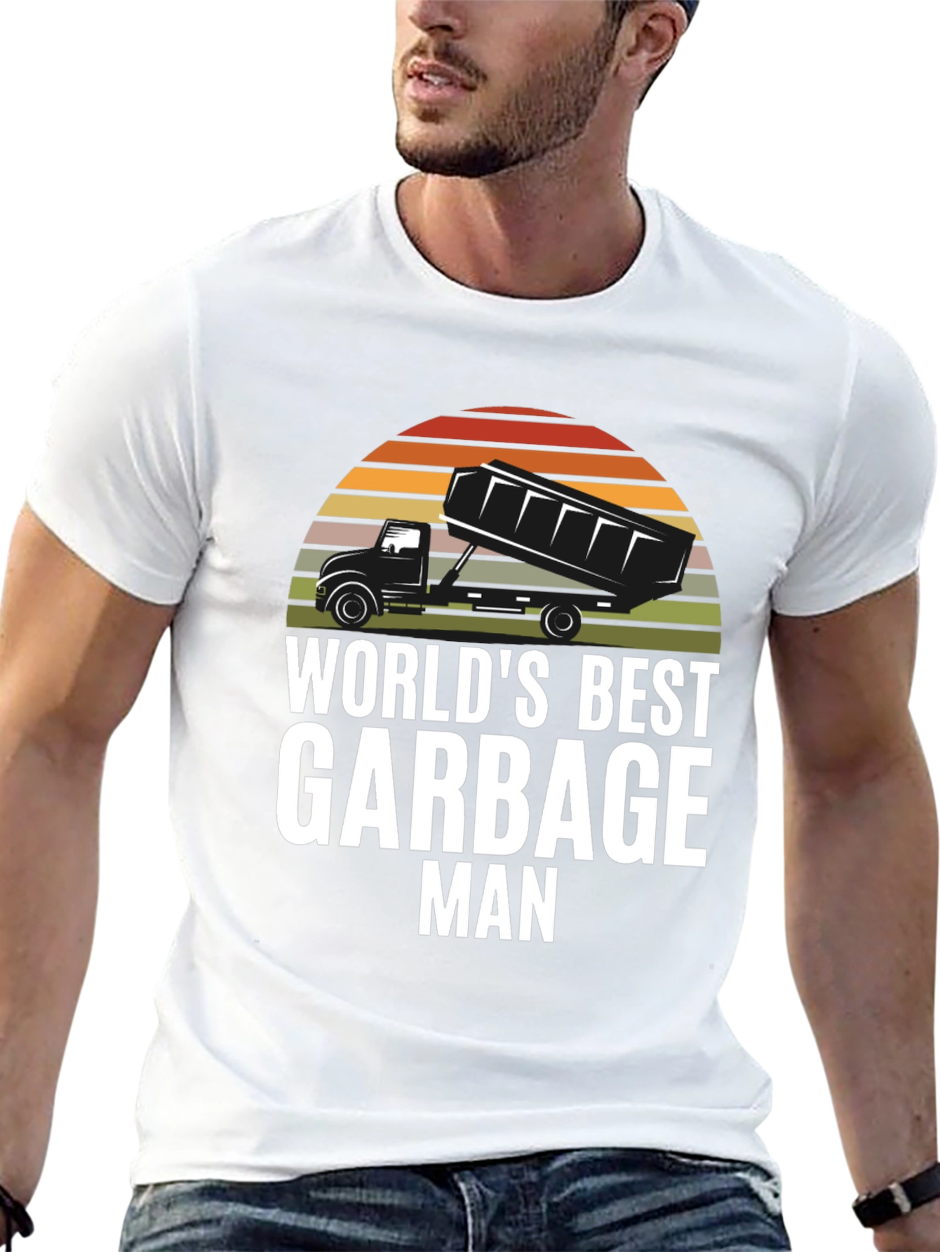 Black World's Best Garbage Man Black Graphic T-Shirt view 13