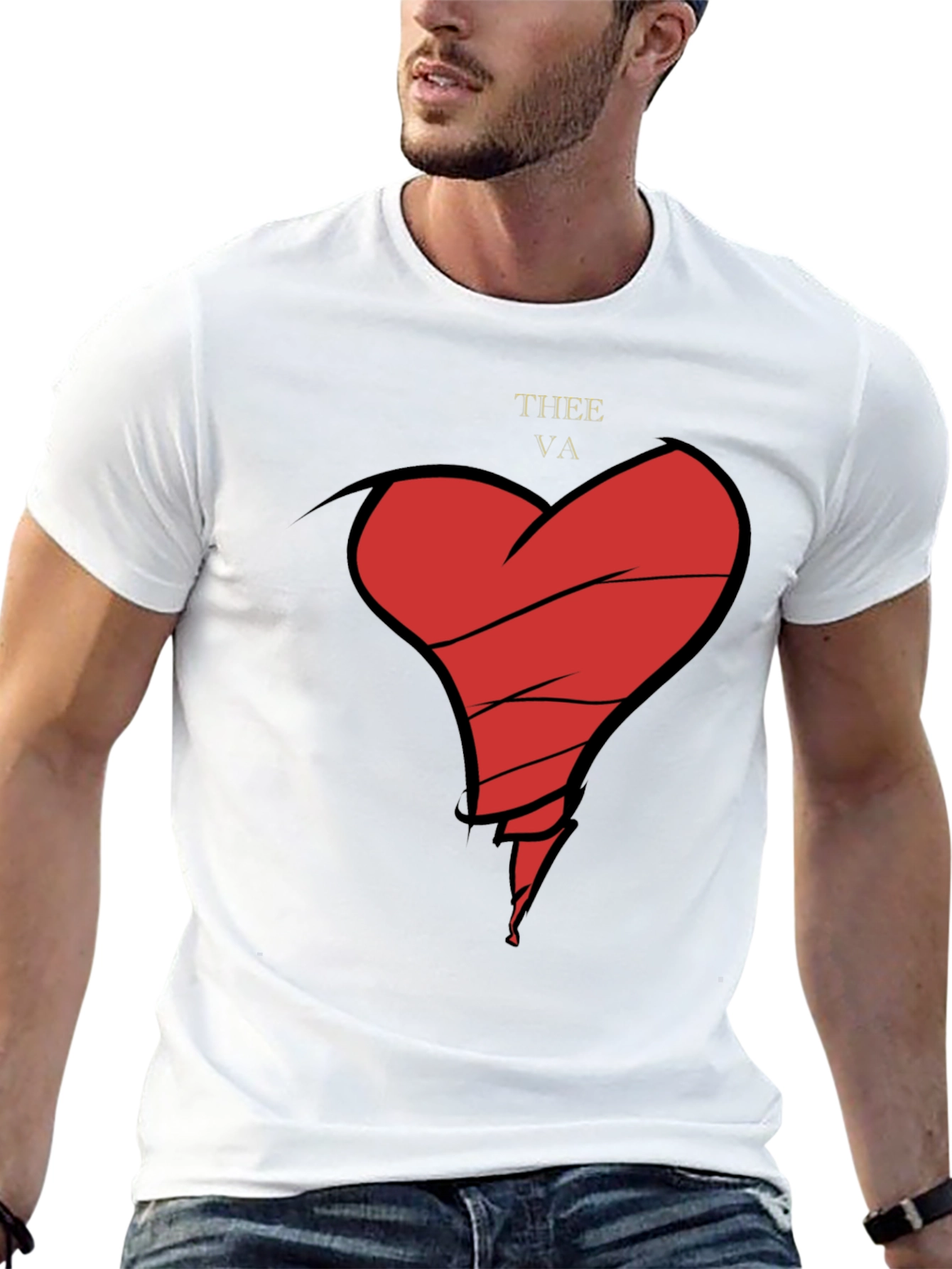 Black Broken Heart Graphic Tee - Men's Black T-Shirt view 13