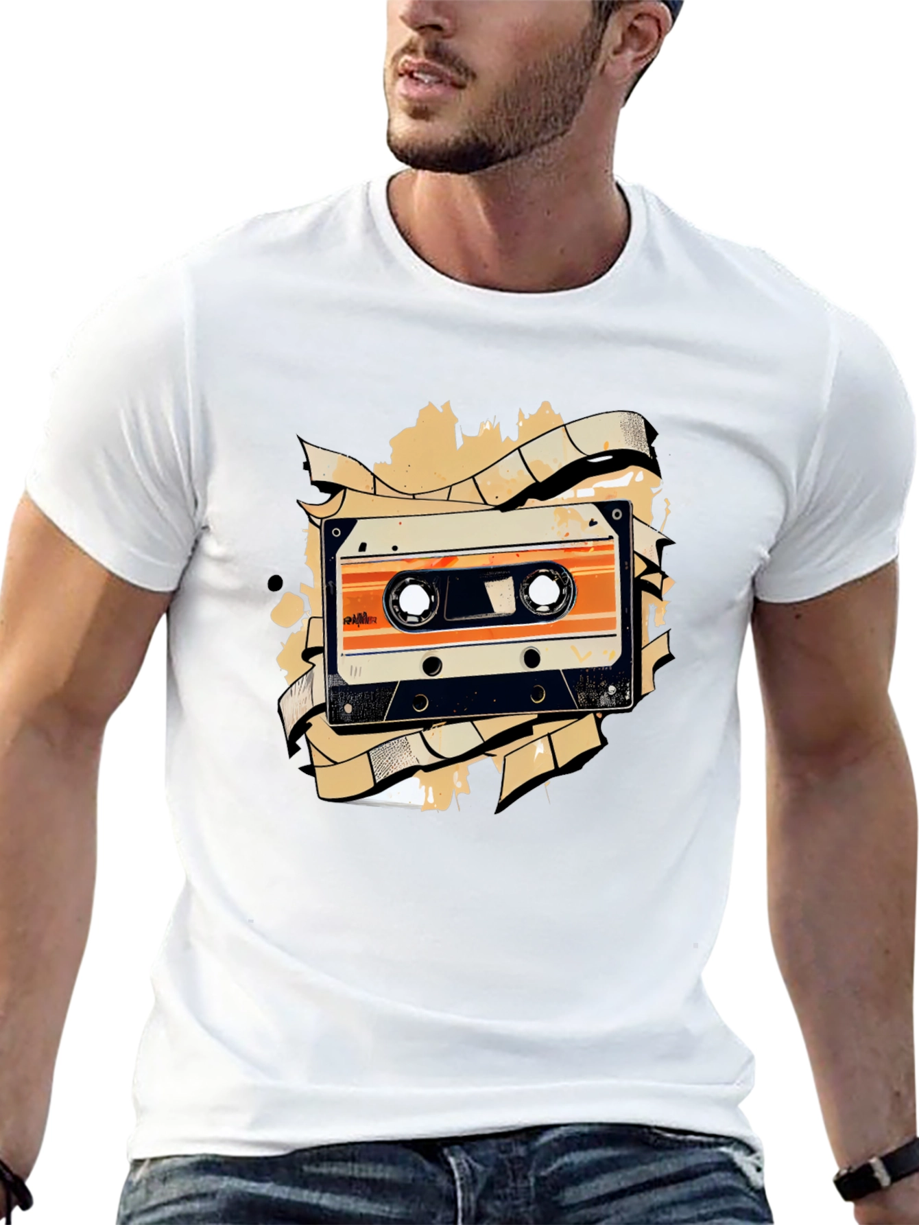 Black Retro Cassette Tape Graphic Tee - Black view 13