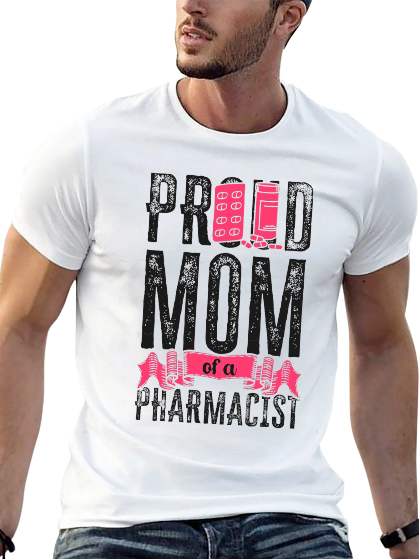 Black Proud Mom of a Pharmacist T-Shirt view 13