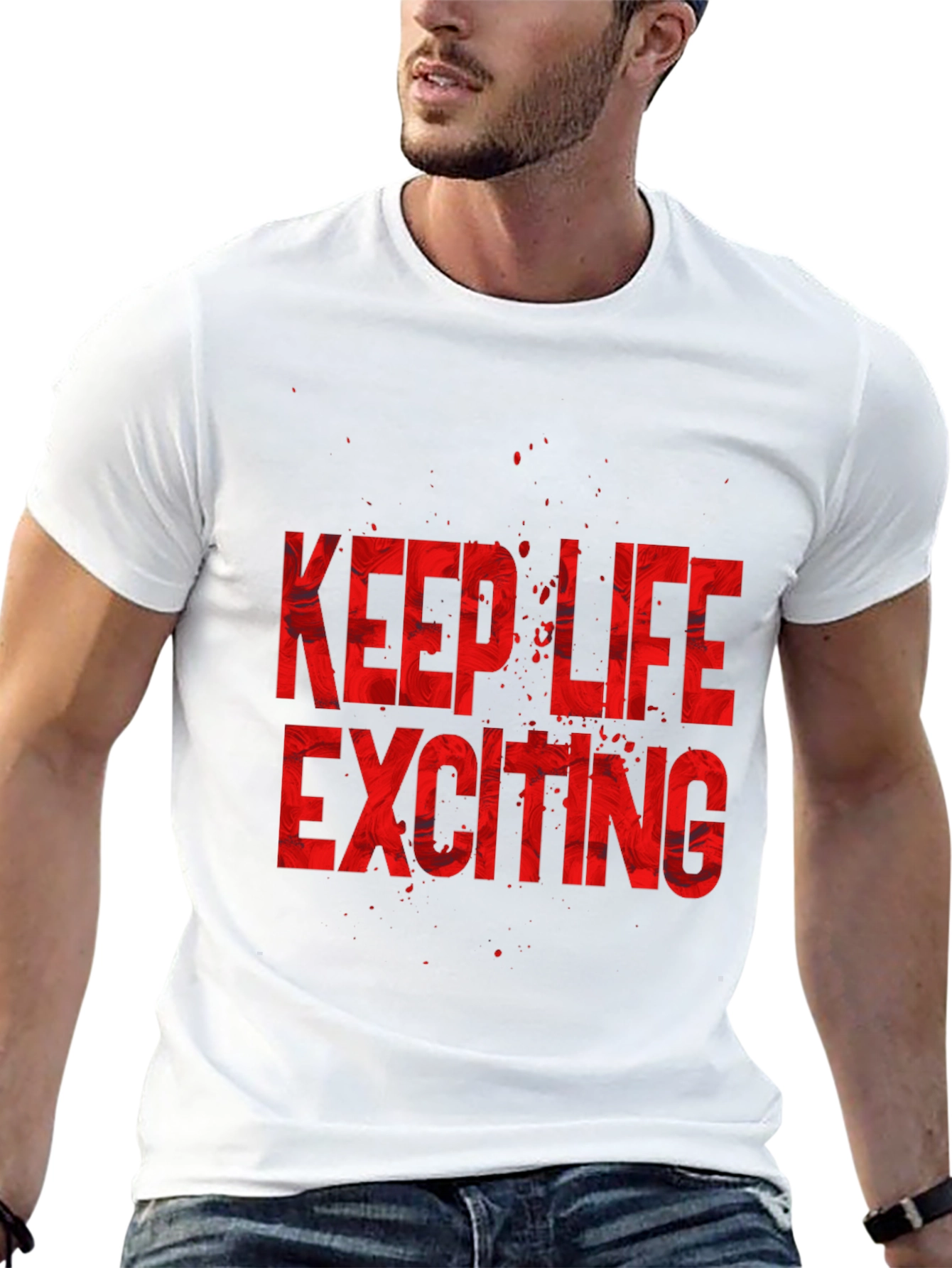 Black Keep Life Exciting Graphic T-Shirt view 13