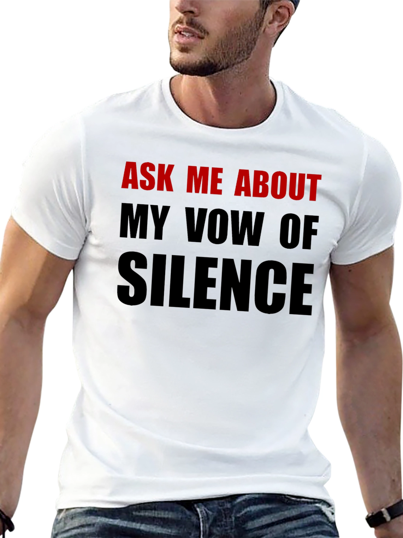 Black Ask Me About My Vow of Silence T-Shirt view 13