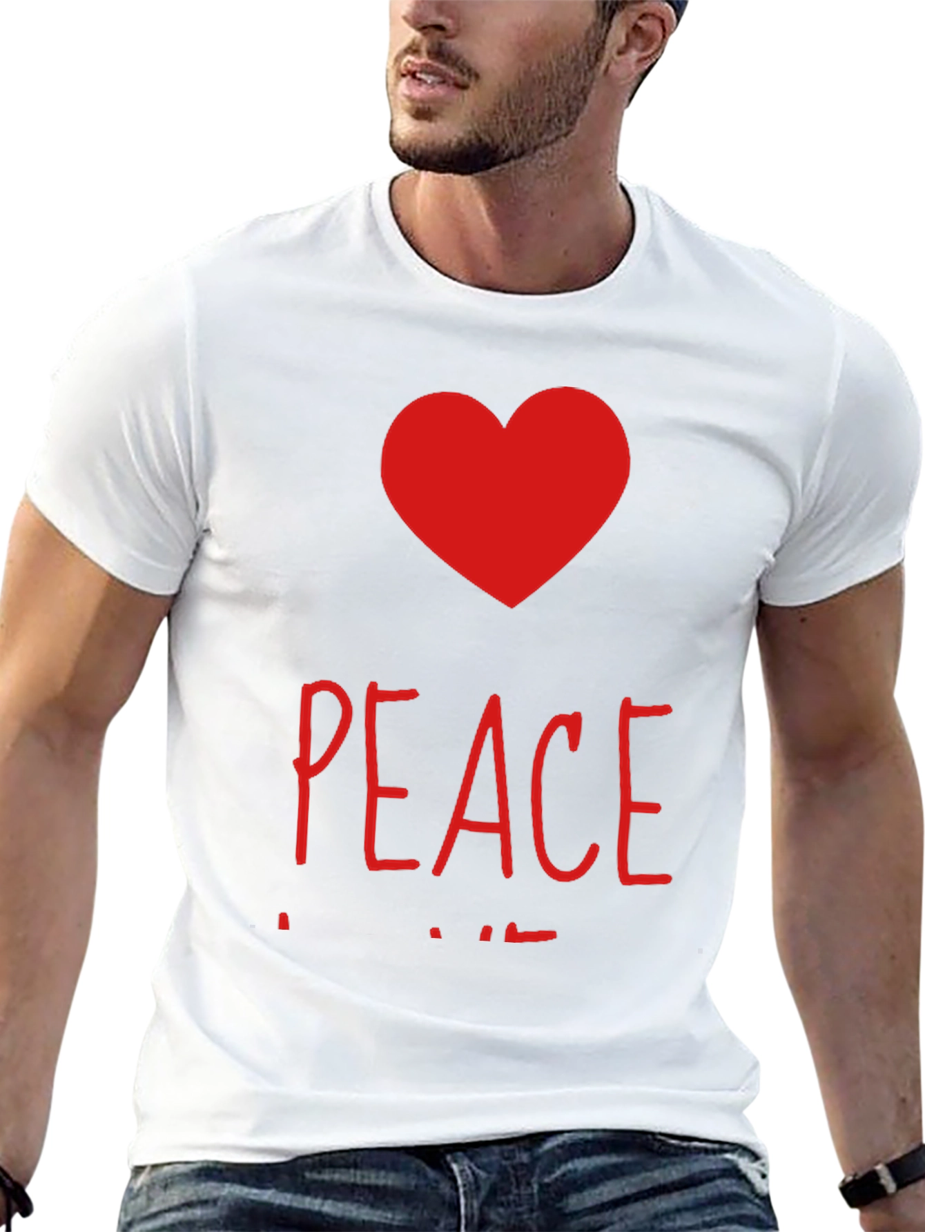Black Peace and Love Graphic T-Shirt view 13