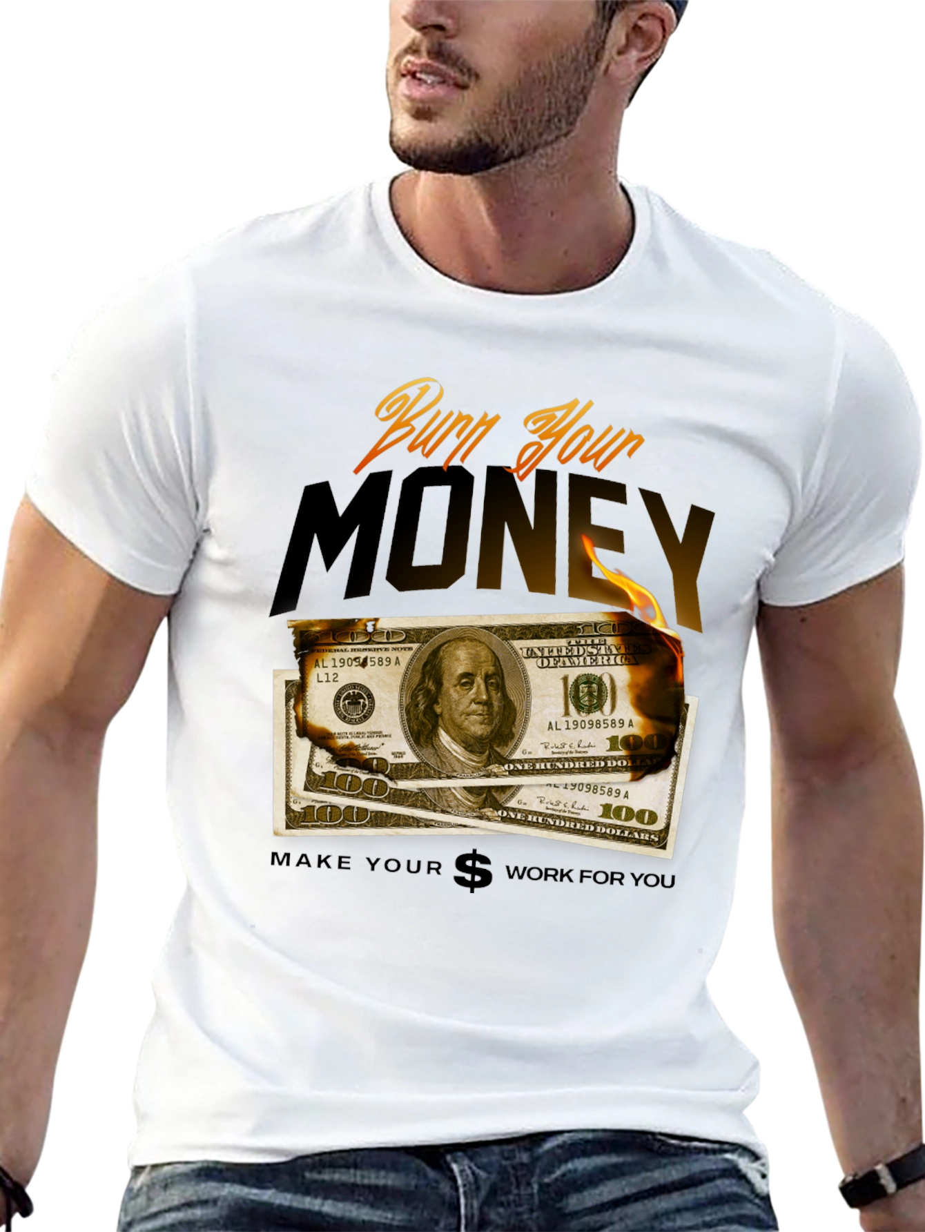 Black Burn Your Money Graphic Tee view 13