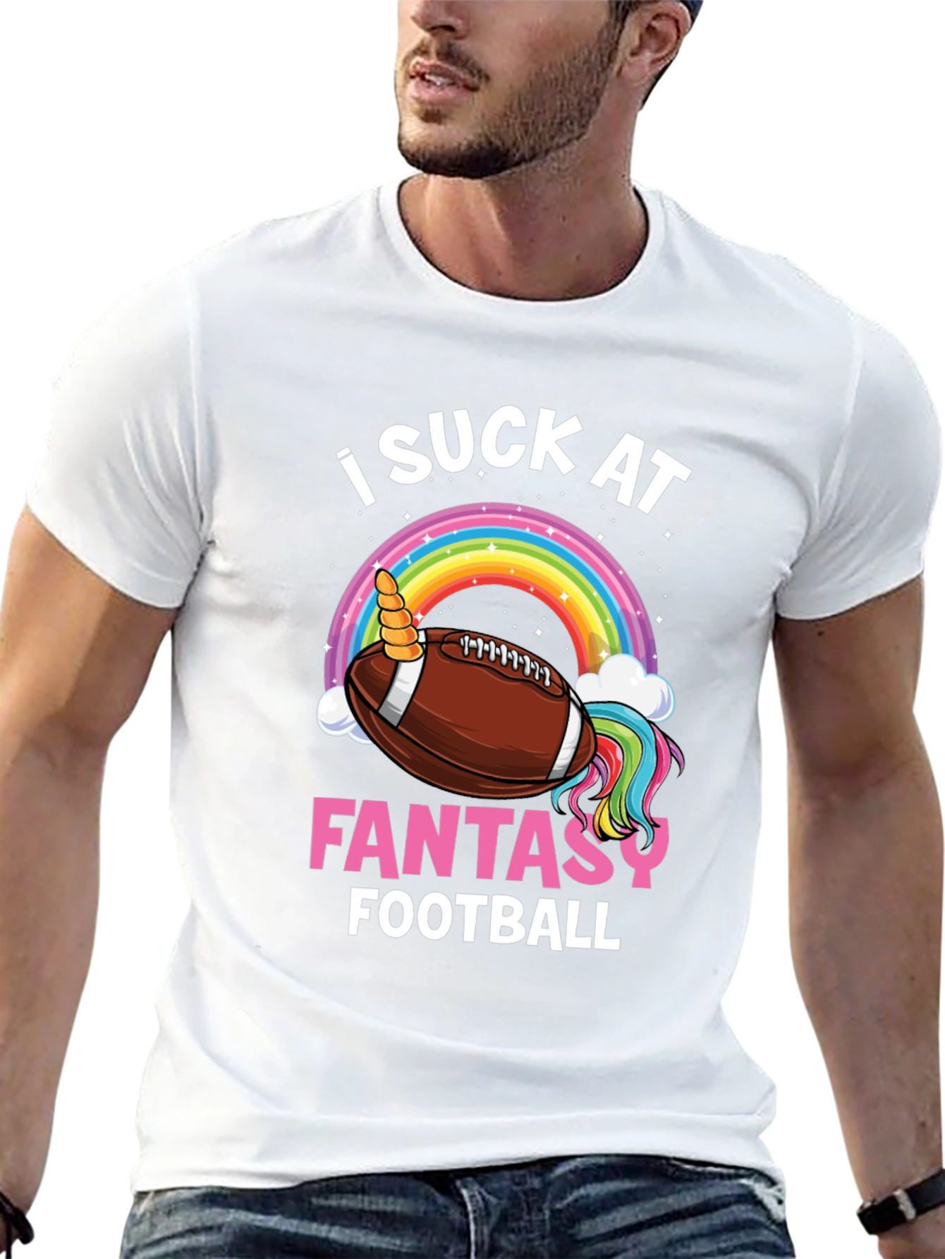 Black Funny Unicorn Football T-Shirt view 13