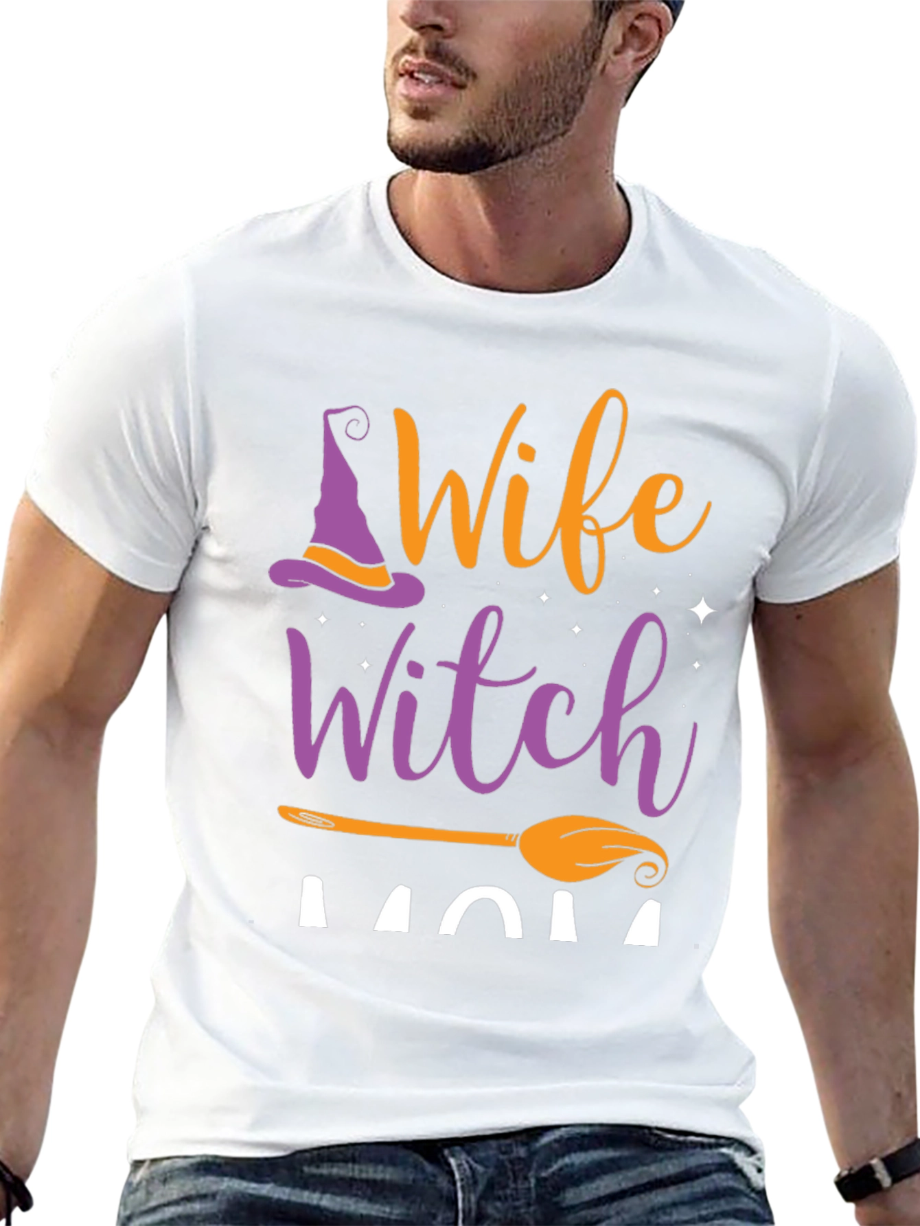 Black Wife Witch Mom Halloween T-Shirt view 13