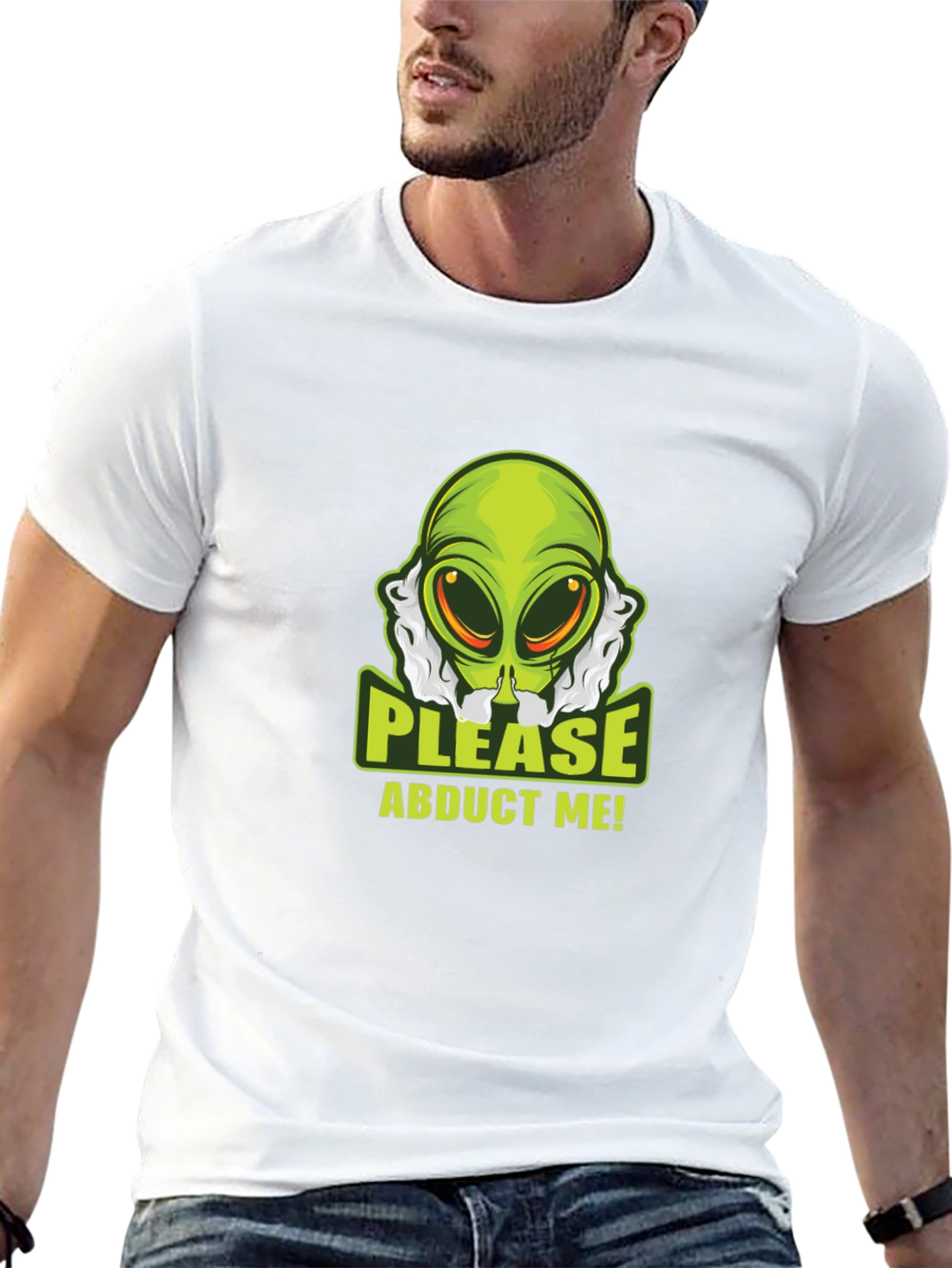 Black Alien Abduction T-Shirt - Please Abduct Me Tee view 13