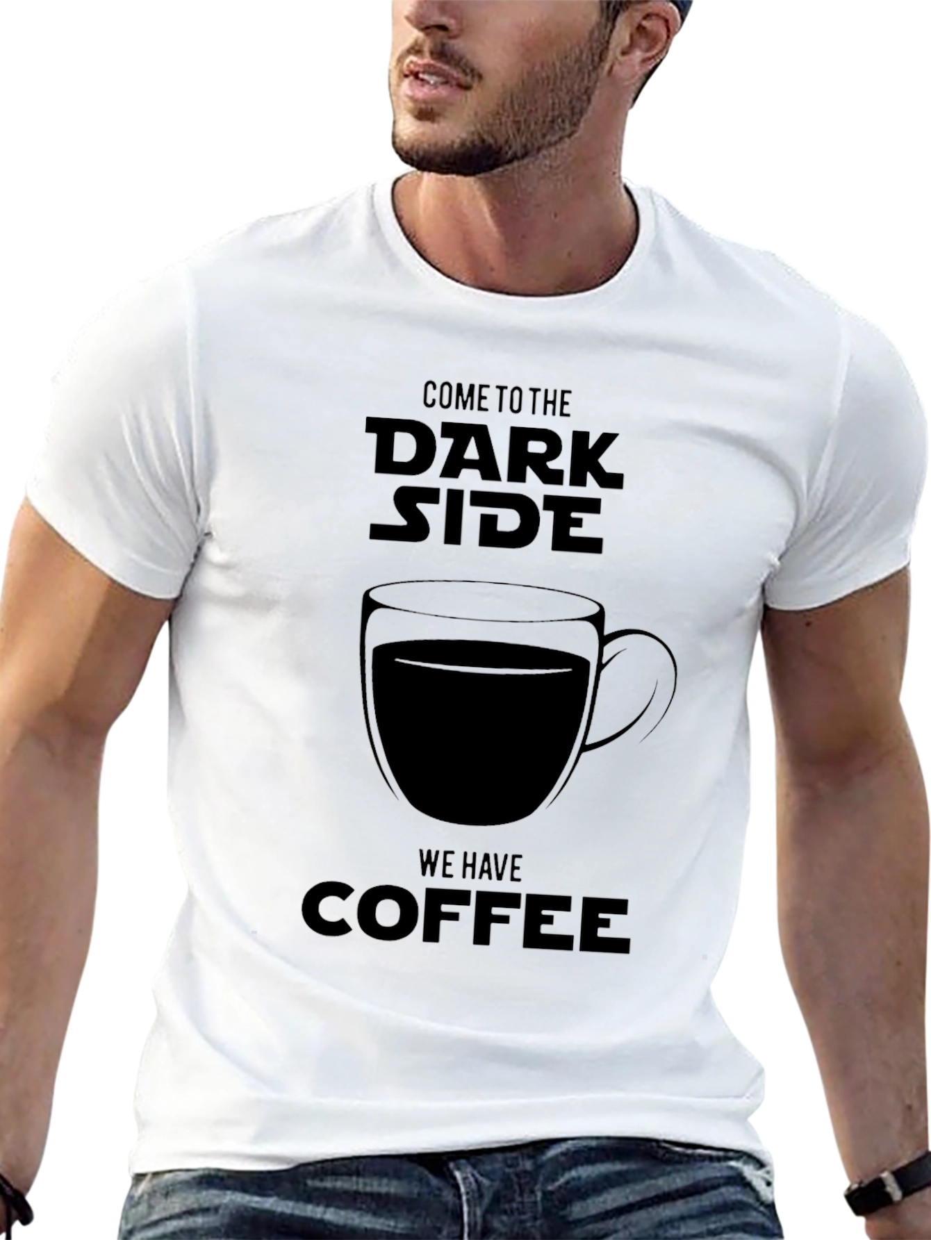 Black Dark Side Coffee T-Shirt view 13