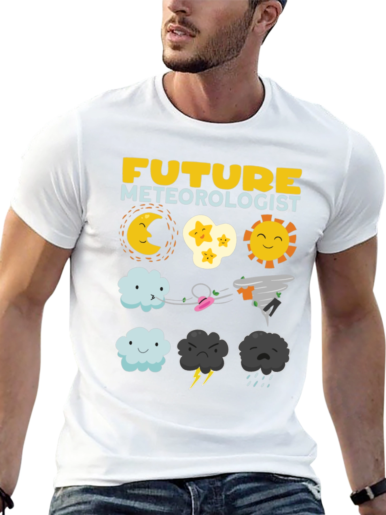 Black Future Meteorologist Black T-Shirt view 13
