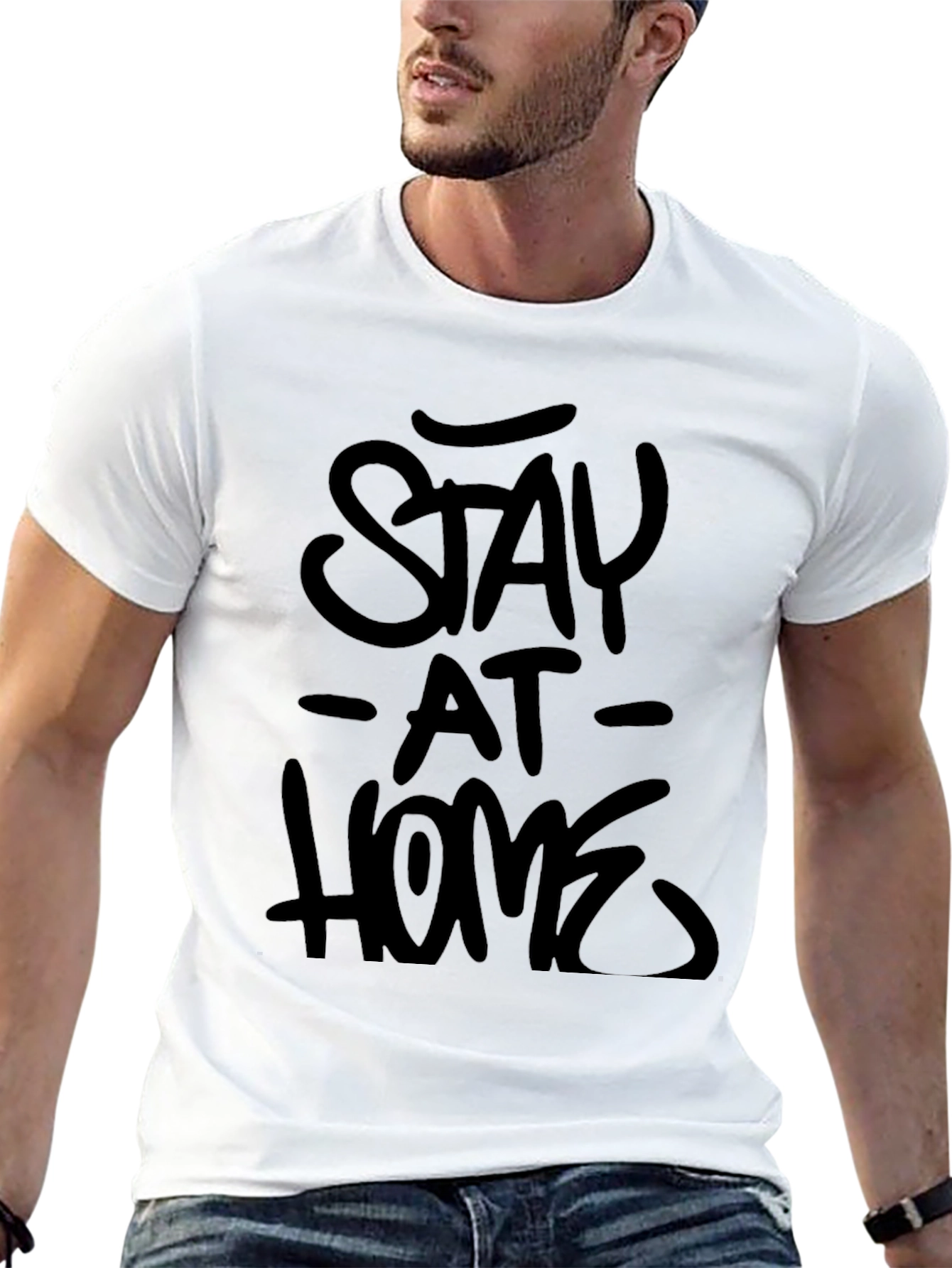 Black Stay at Home Black Graphic Tee view 13