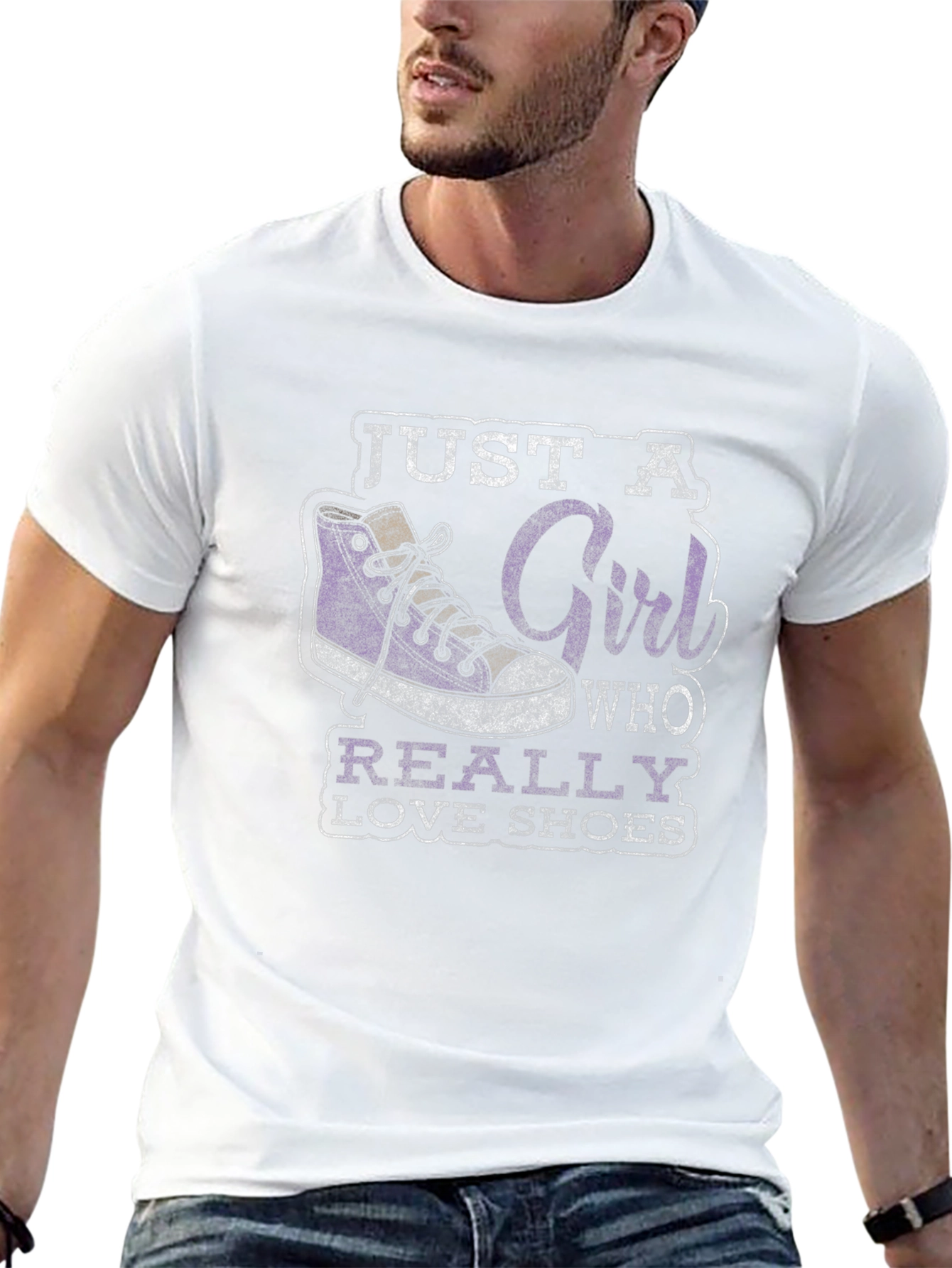 Black Just a Girl Who Really Loves Shoes Graphic Tee view 13
