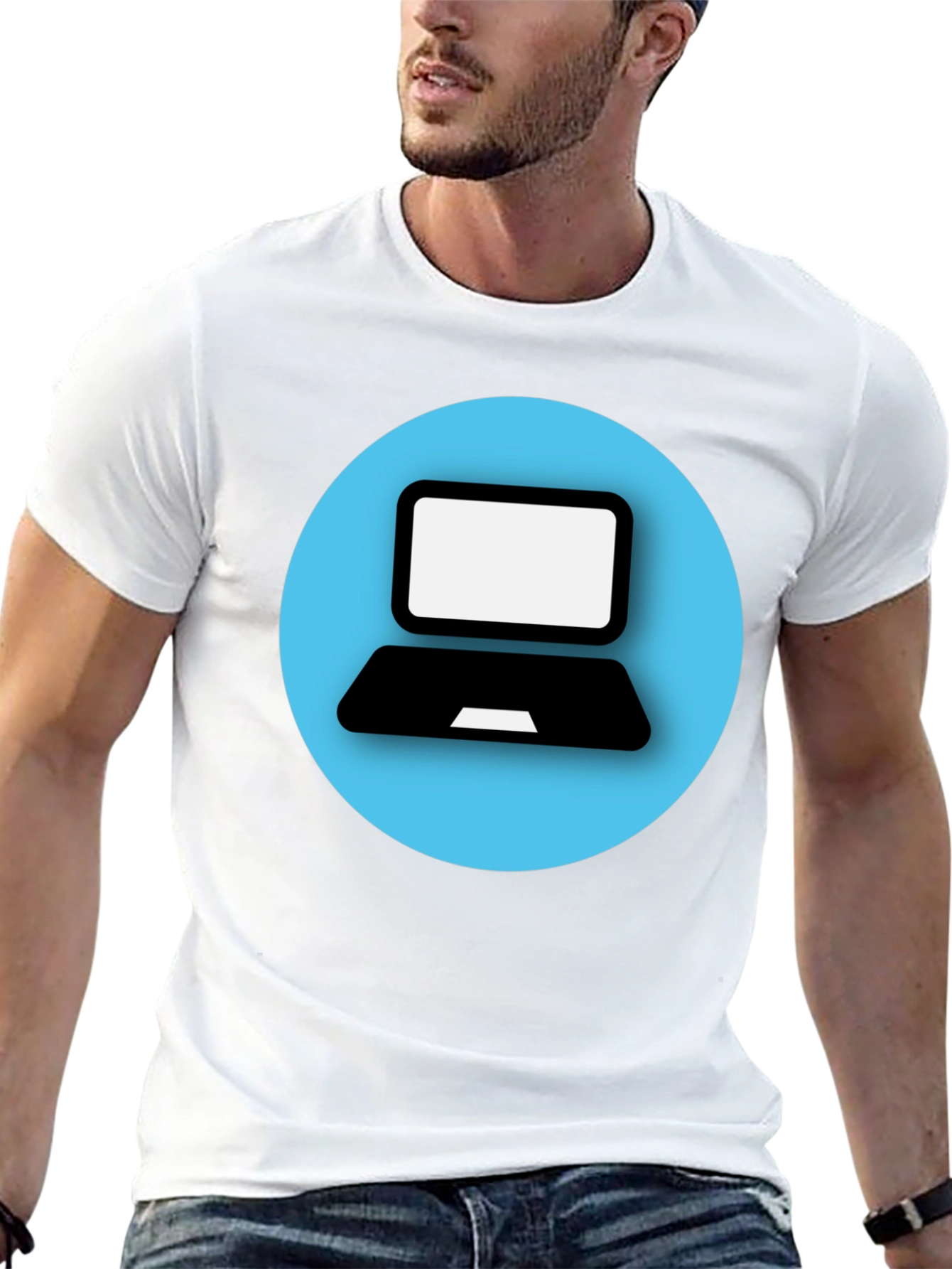 Black Laptop Graphic Tee - Tech Style T-Shirt view 13