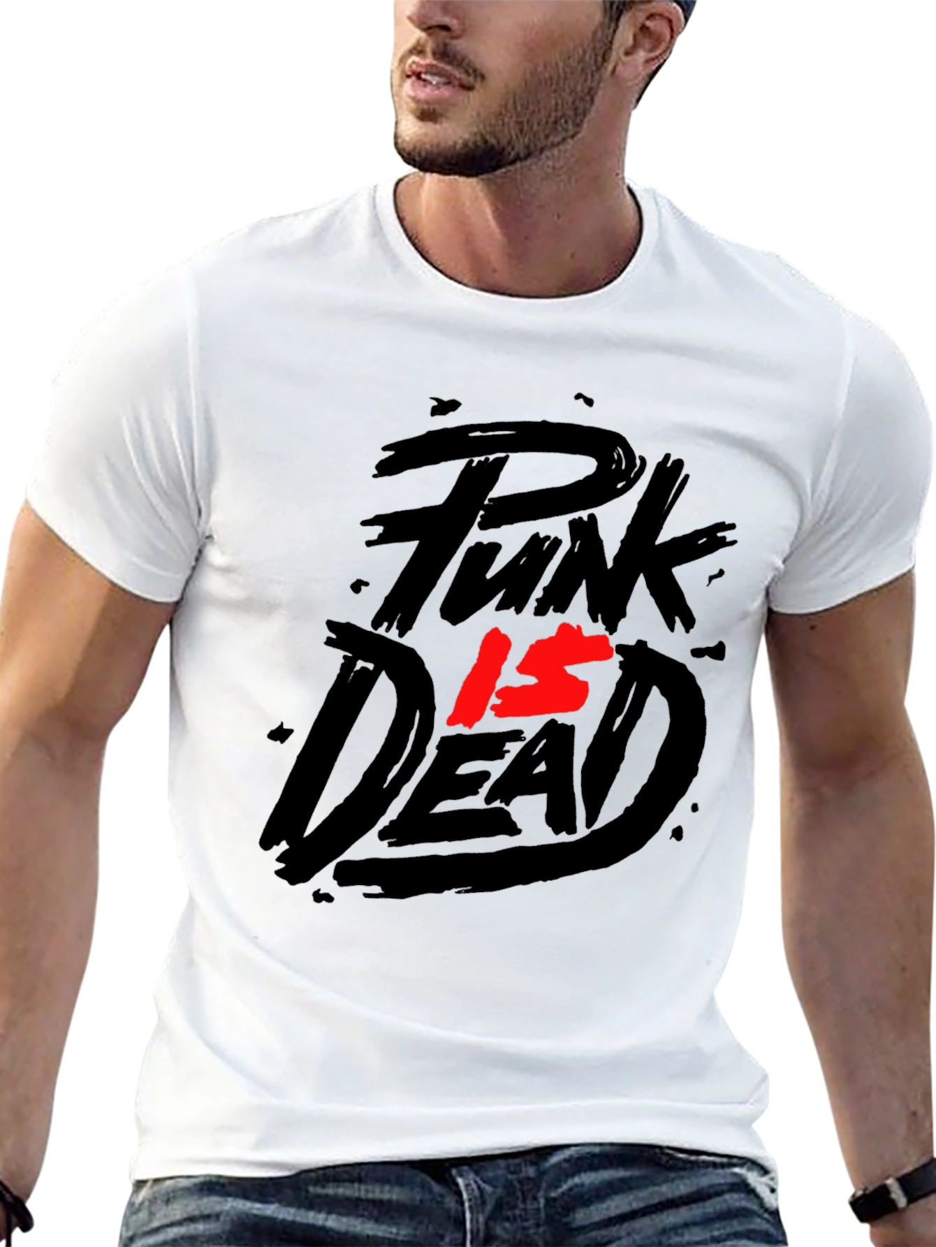 Black Punk Is Dead Graphic Tee - Black T-Shirt view 13