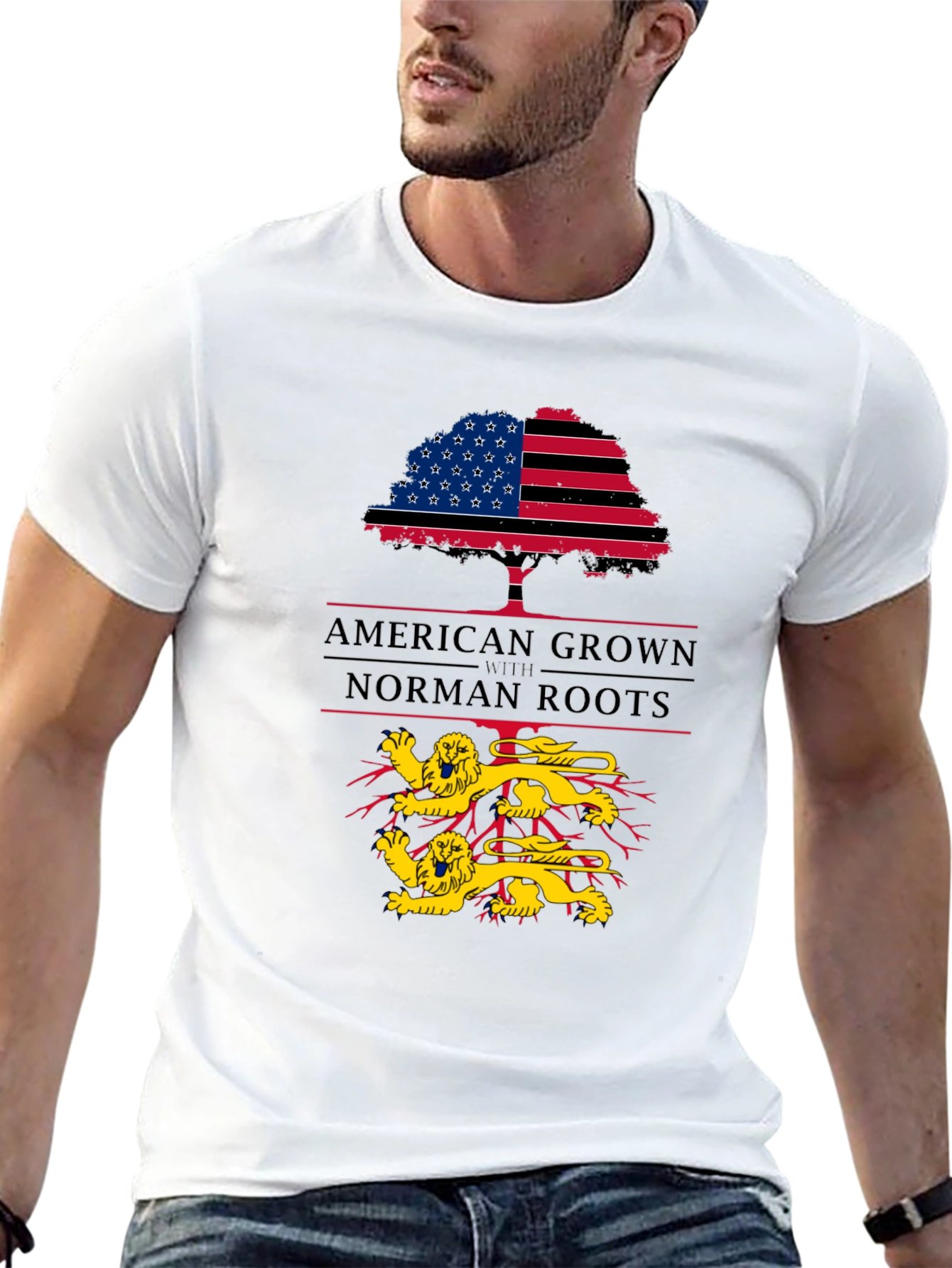 Black American Grown Norman Roots T-Shirt view 13