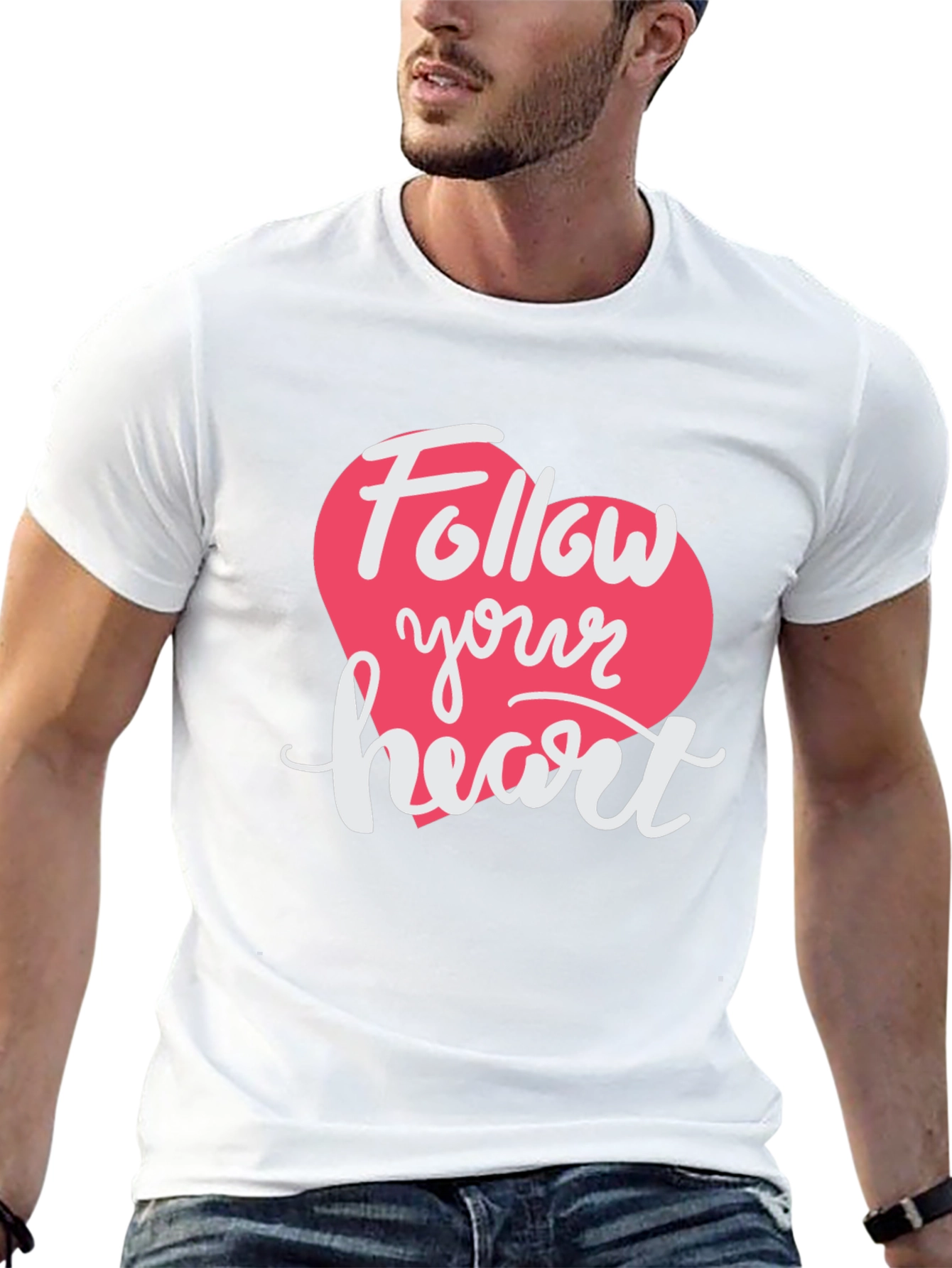 Black Follow Your Heart Black Graphic T-Shirt view 13