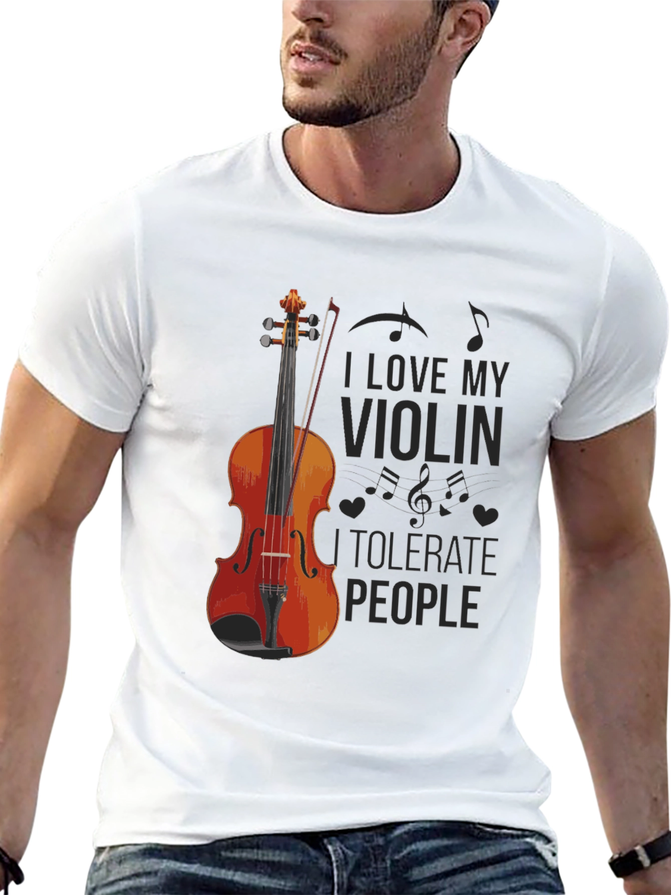 Black I Love My Violin T-Shirt view 13